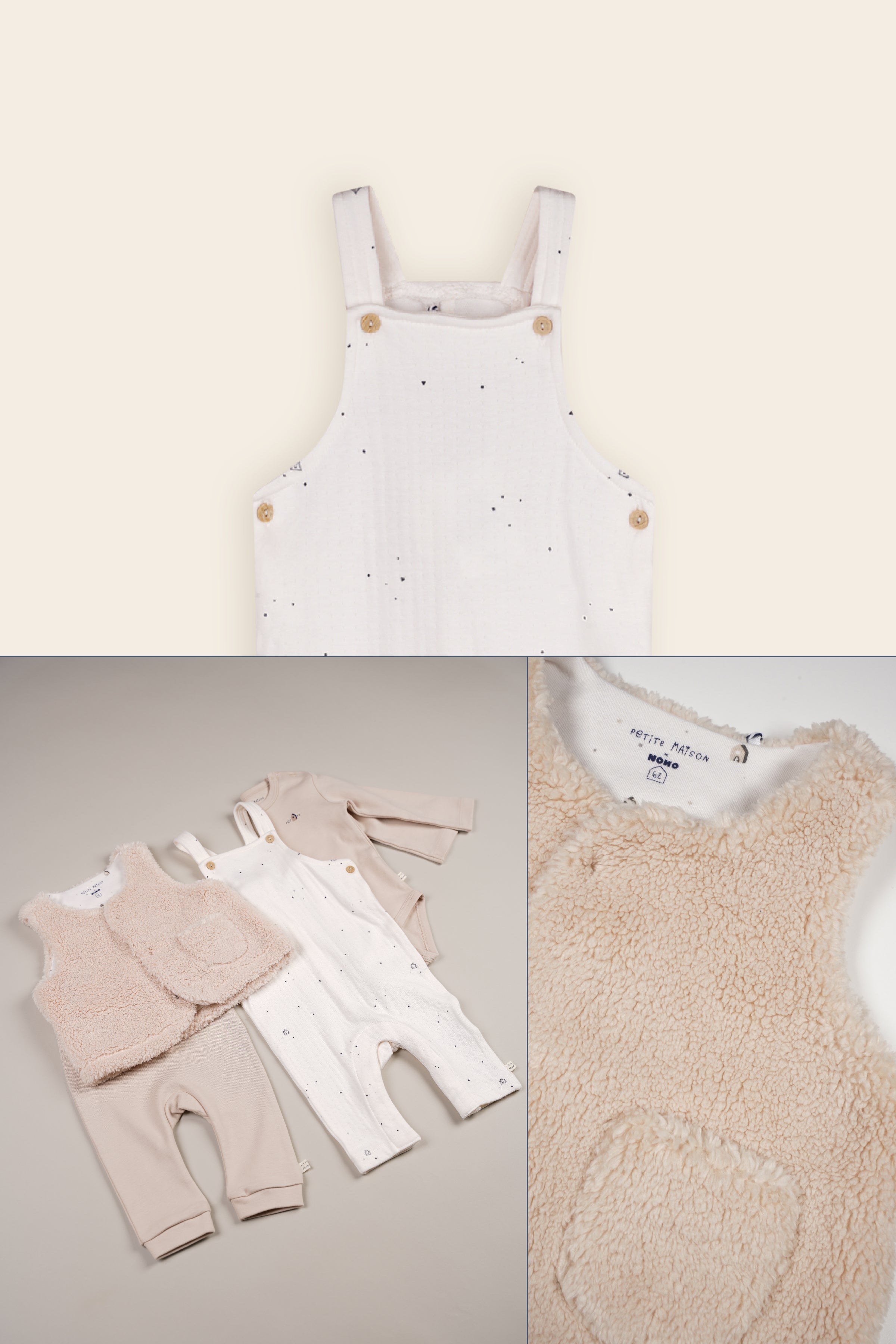 Kato Teddy Gilet Oatmeal