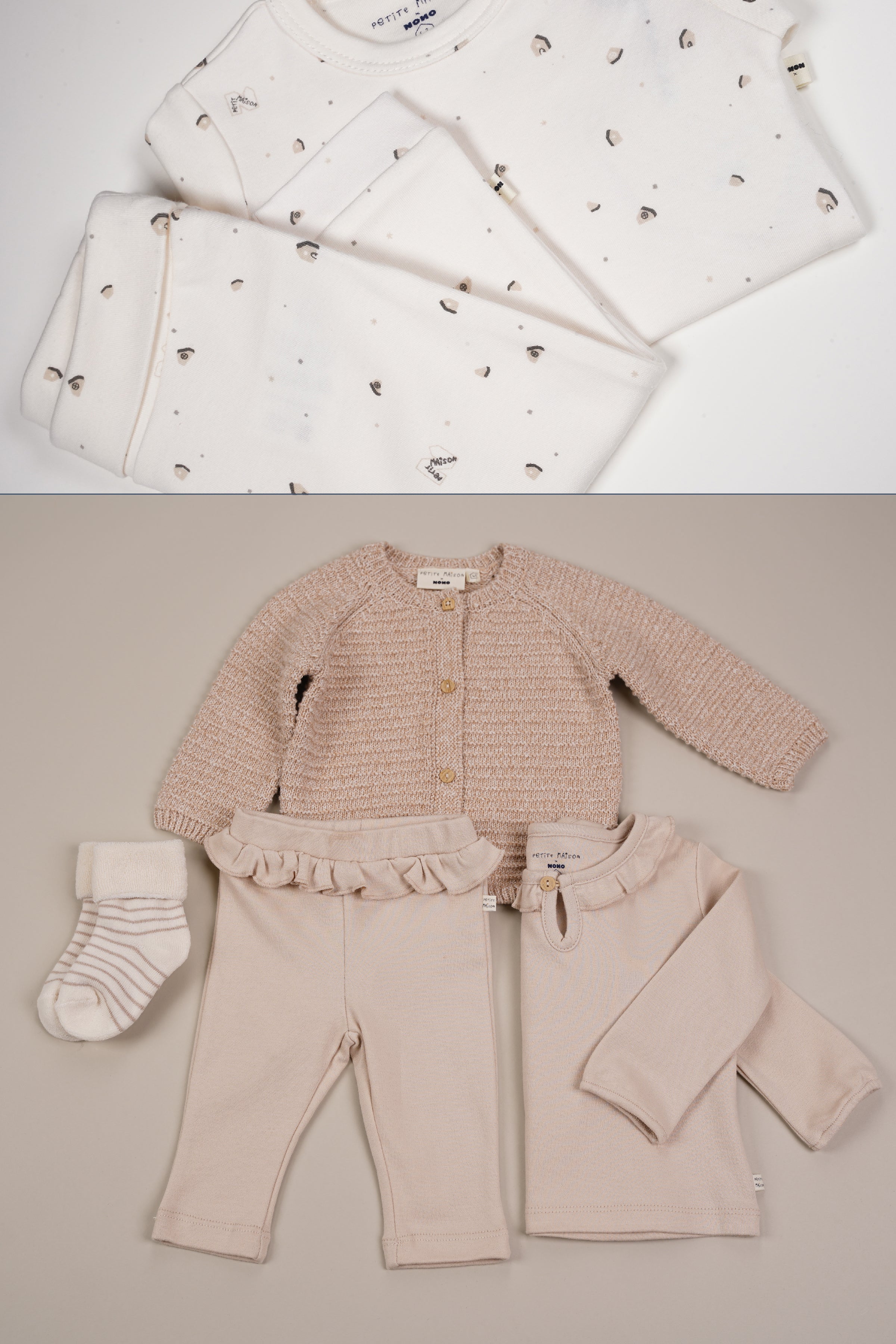 Skyler Jersey Broek met Ruffle Oatmeal