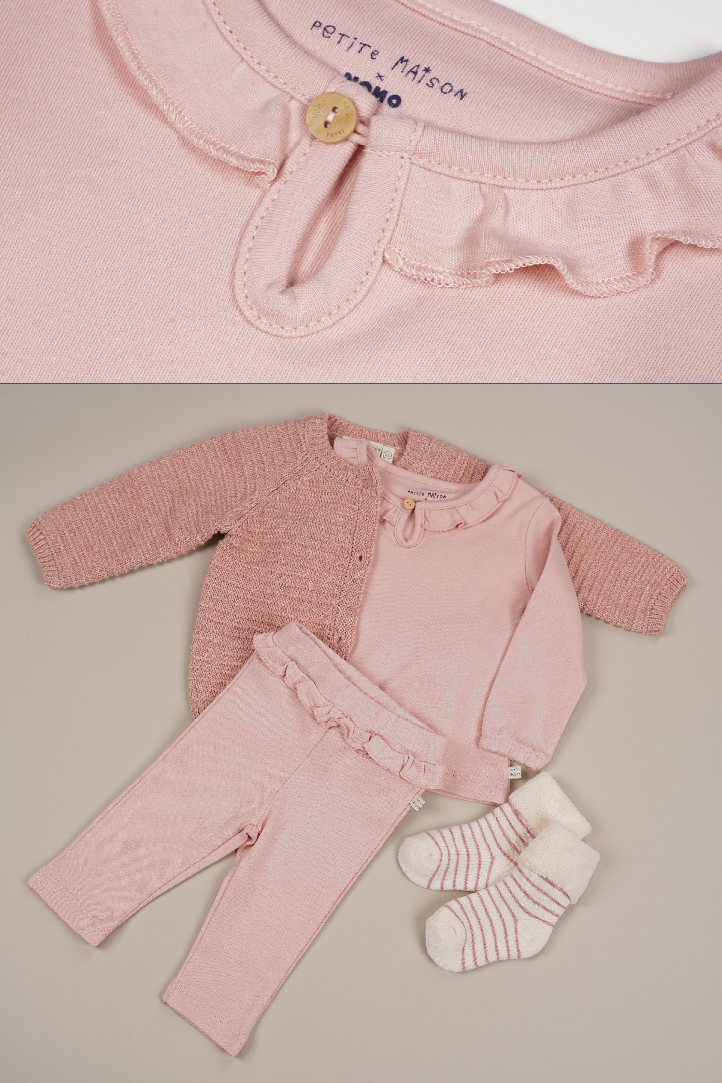Skyler Jersey Broek met Ruffle Pastel Pink