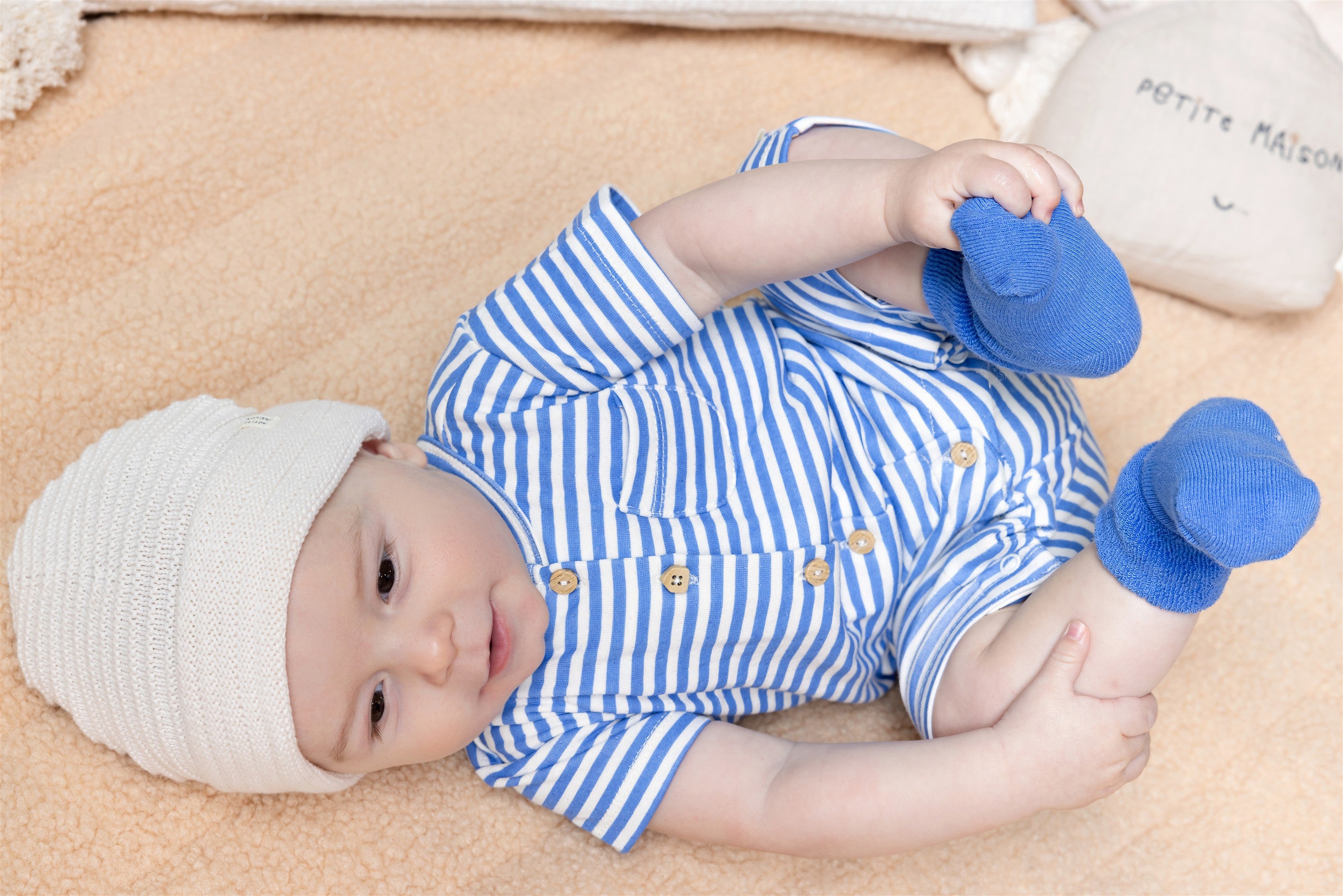 Sem Zomers Speelpakje Strepenprint Blauw