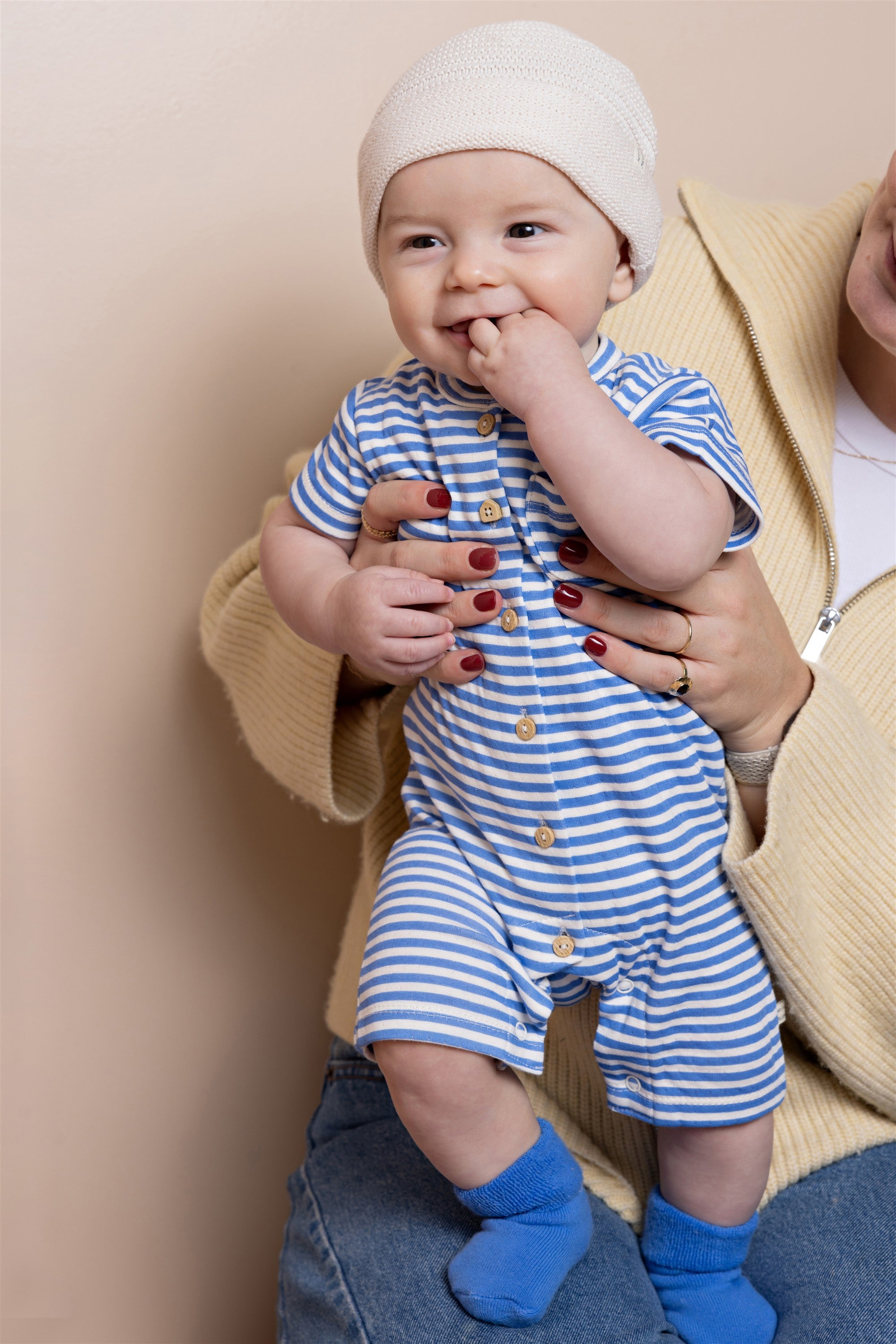 Sem Zomers Speelpakje Strepenprint Blauw