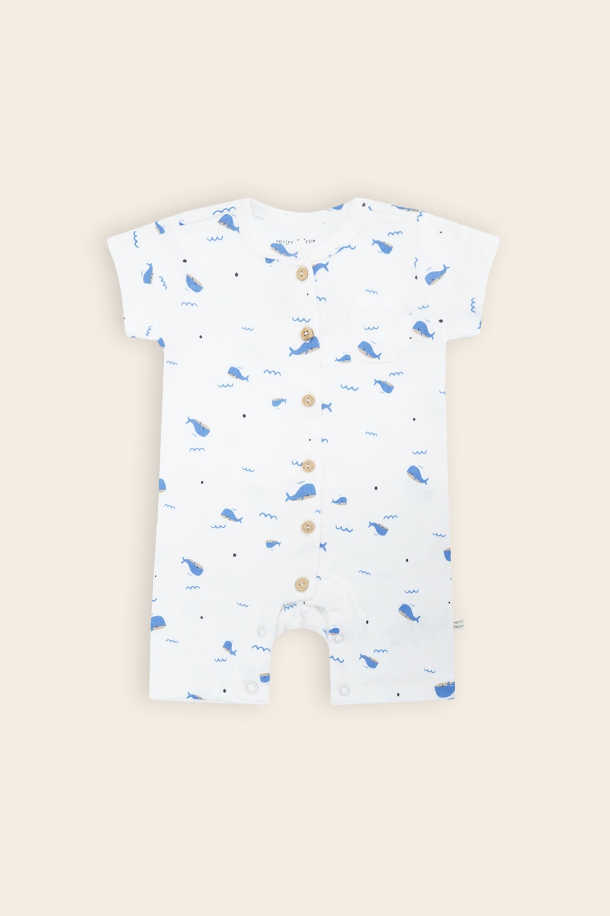 Sem Zomers Speelpakje Walvisprint Blauw