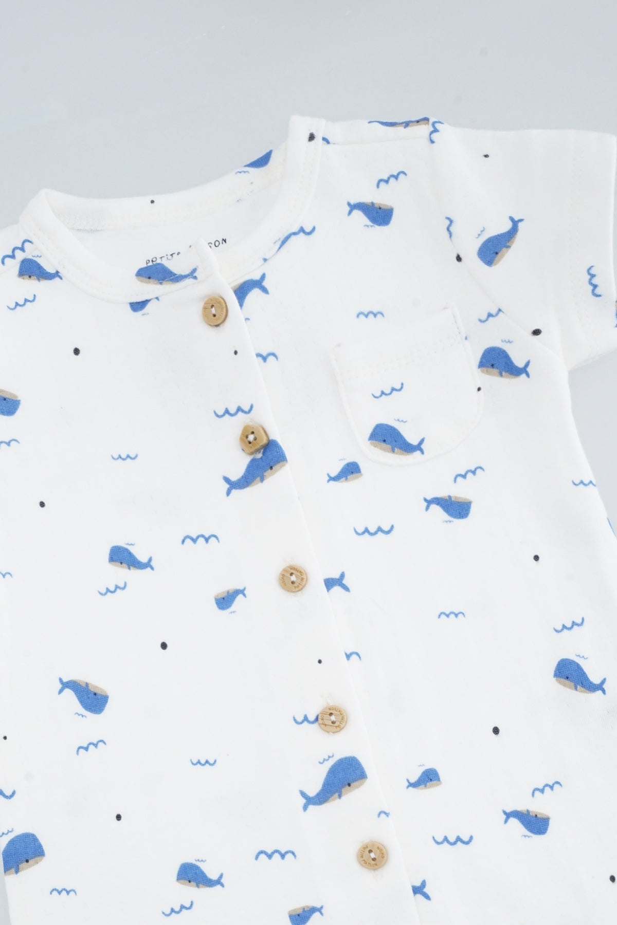 Sem Zomers Speelpakje Walvisprint Blauw