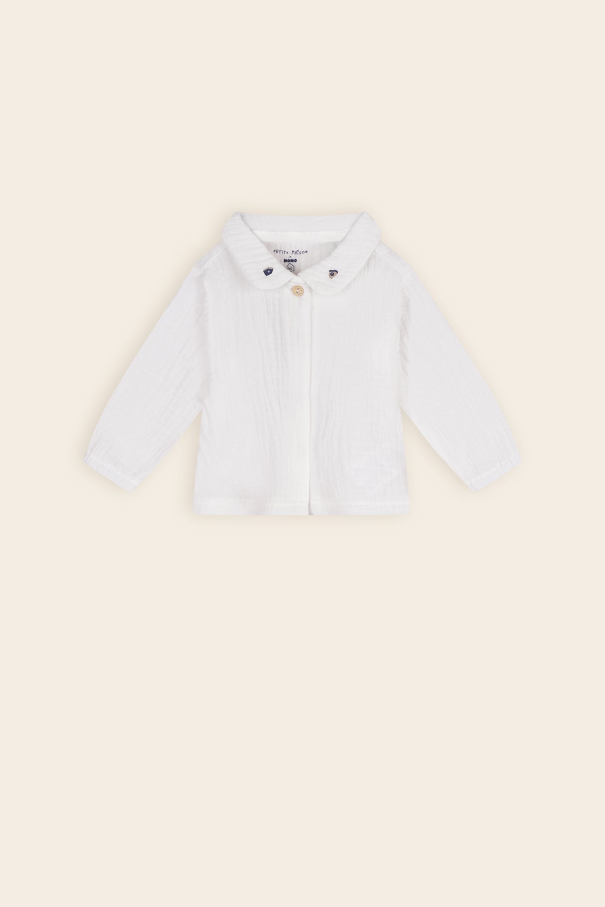 Kati Muslin Blouse Round Collar Natural White