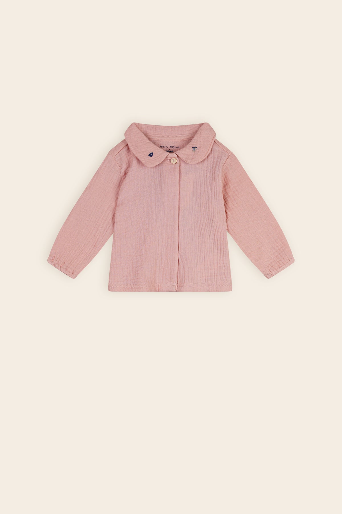 Kati Muslin Blouse Round Collar Pastel Pink