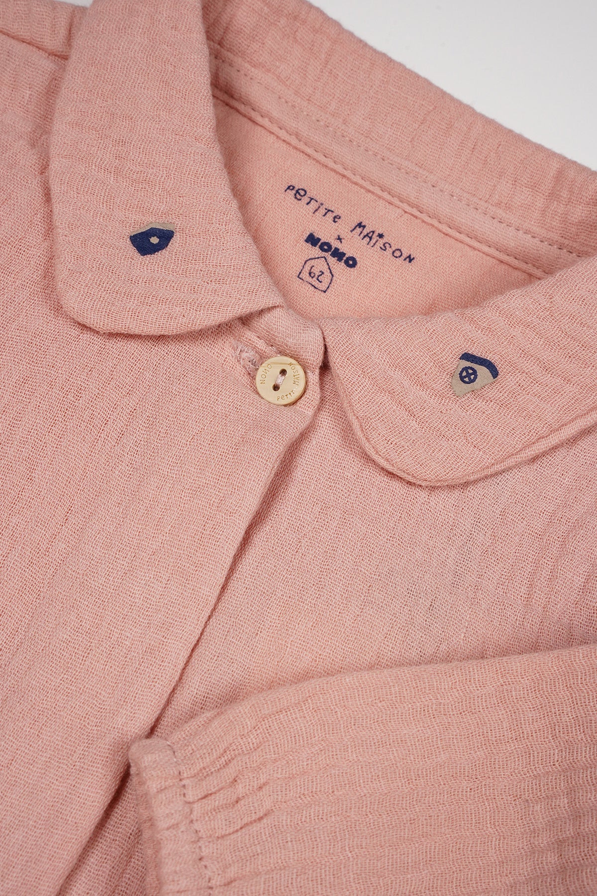 Kati Muslin Blouse Round Collar Pastel Pink