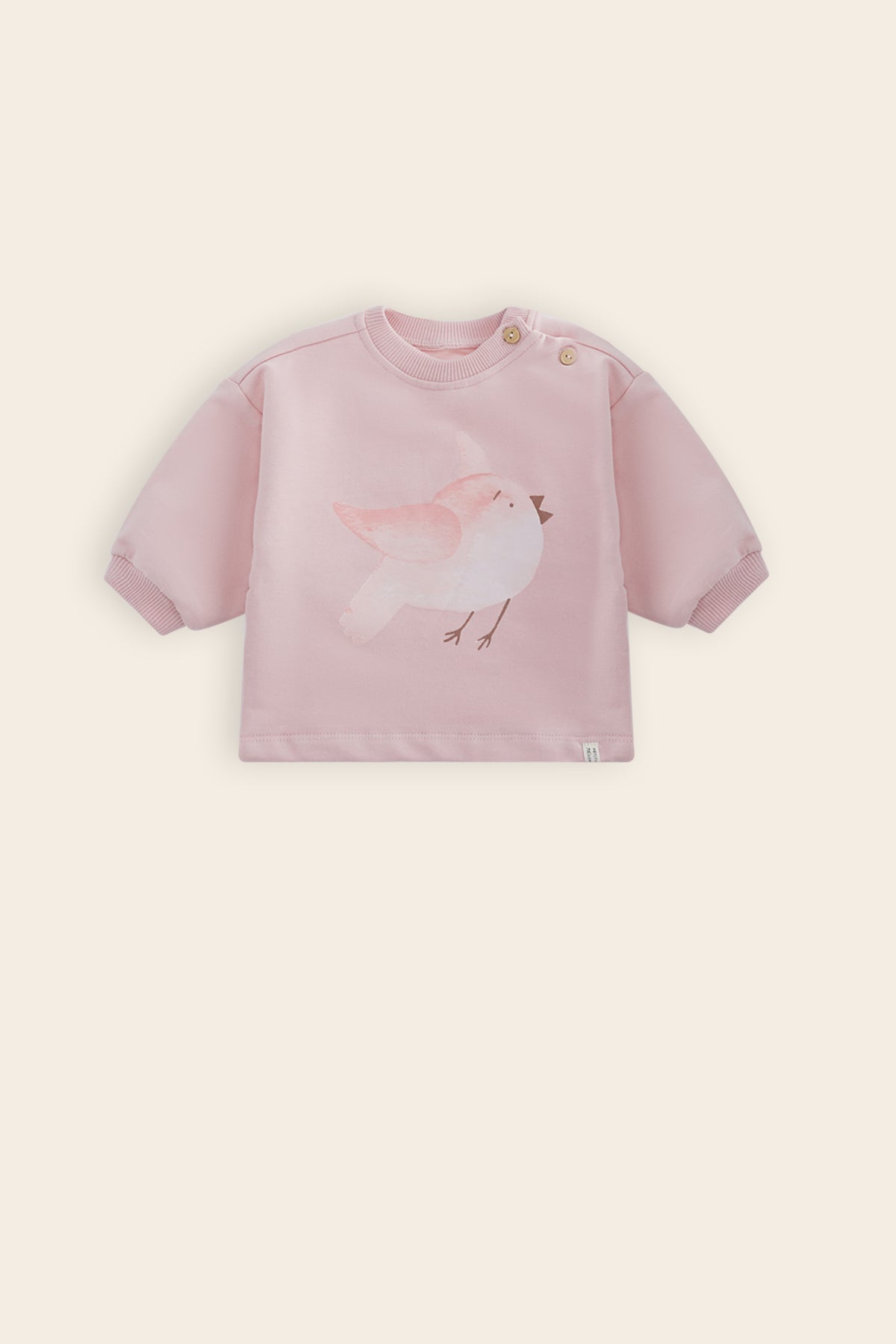 Ker Roomy Sweater met Vogel print Roze
