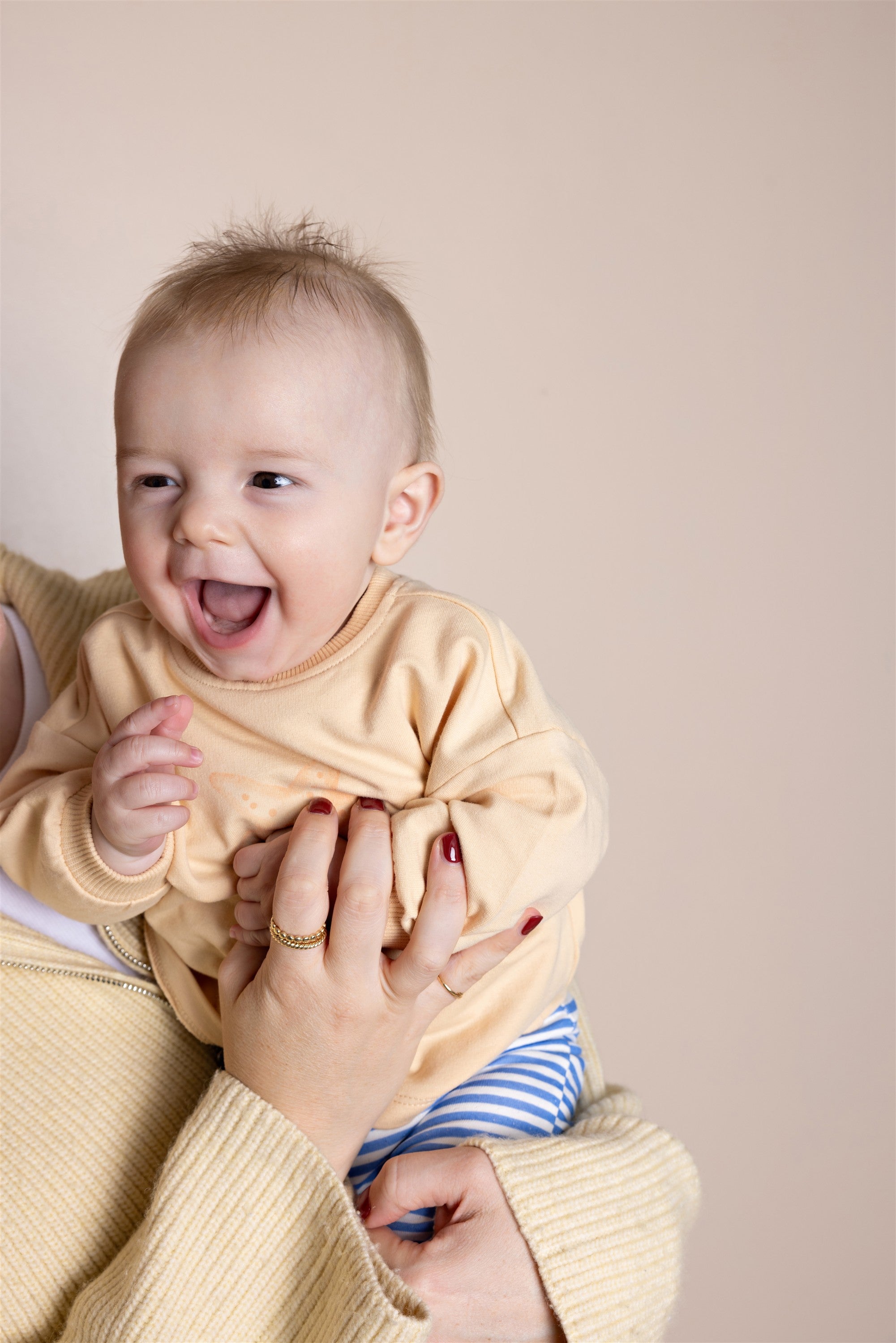 Ker Roomy Sweater met Walvisprint Oranje