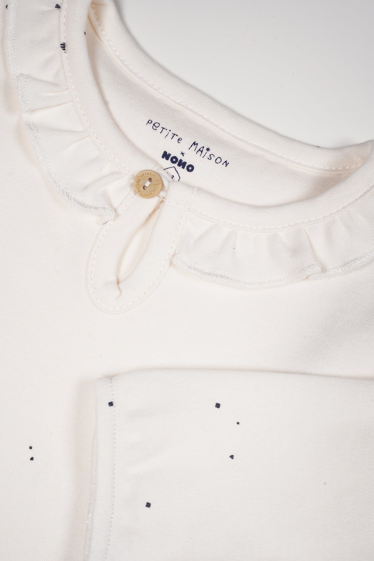 Kaya Tshirt with Ruffle detail AOP Navy