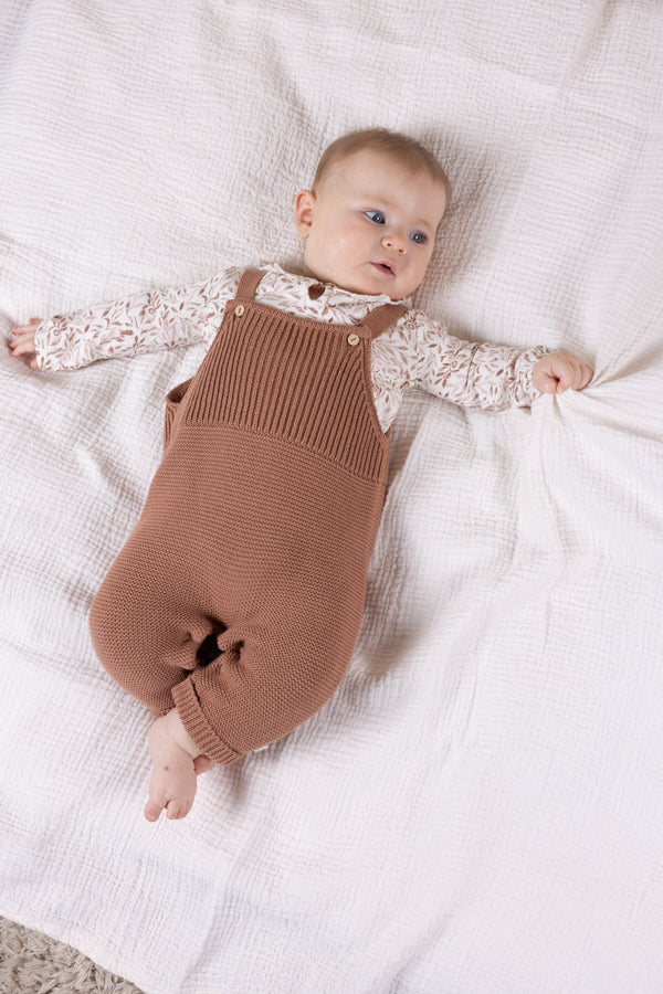 Meisjes Cadeau Set: Seyo gebreide Salopet+Kaya Tshirt+Rocks sokjes