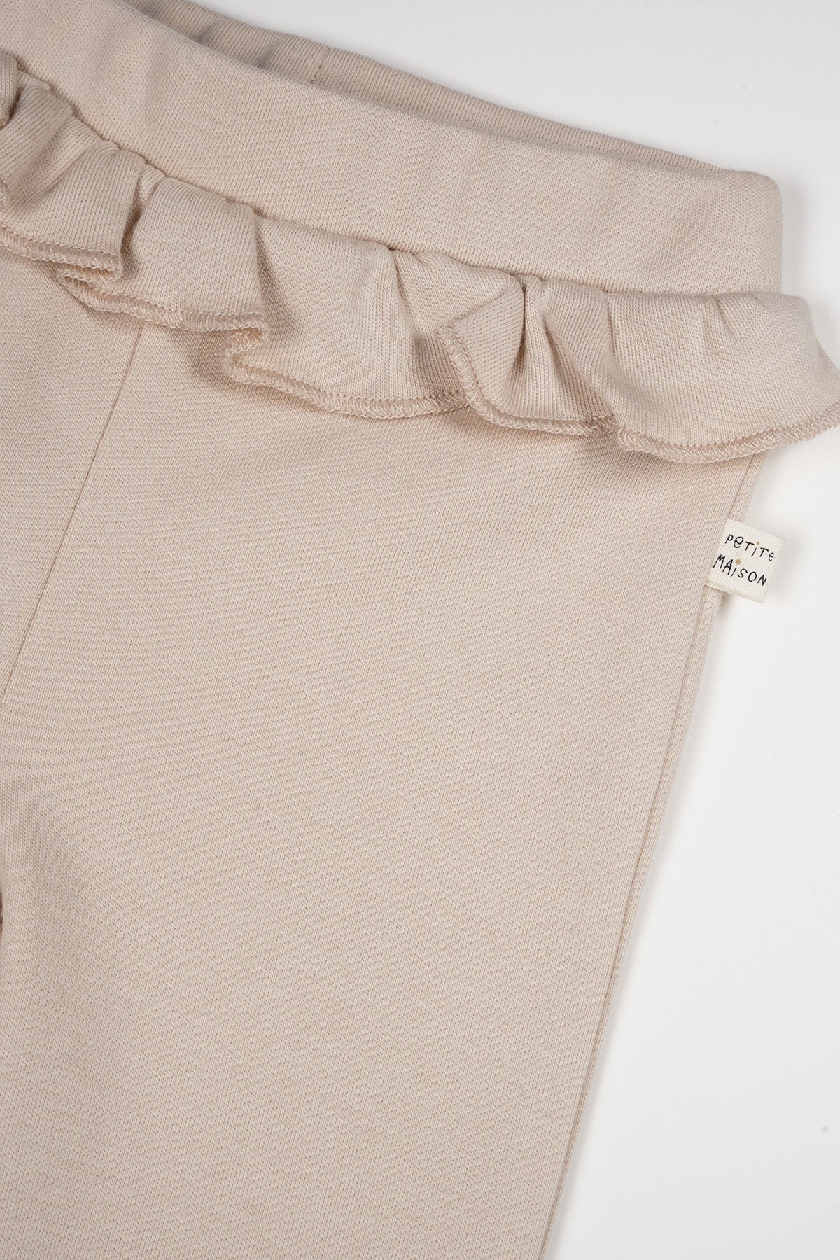 Skyler Jersey Broek met Ruffle Oatmeal