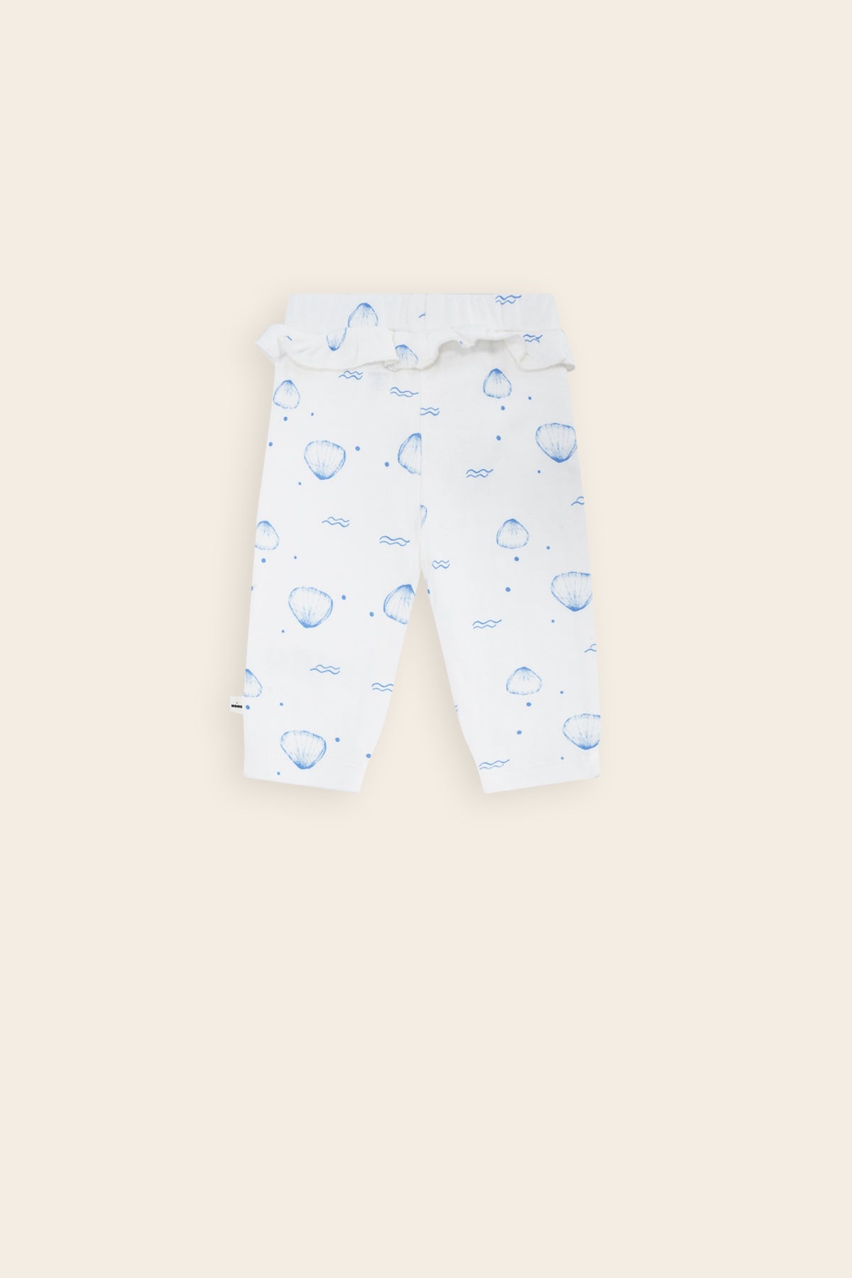 Skyler Jersey Broek met Ruffle Schelpenprint Blauw