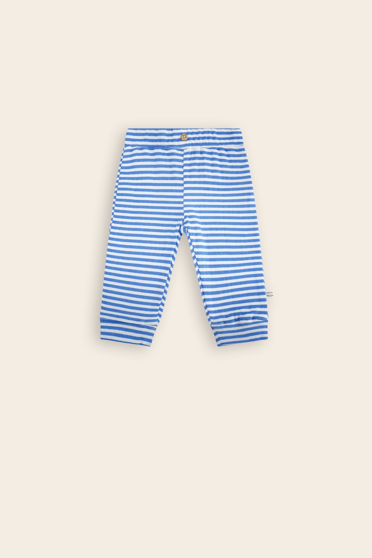 Sky Jersey Broek met Knoopje Strepenprint Blauw