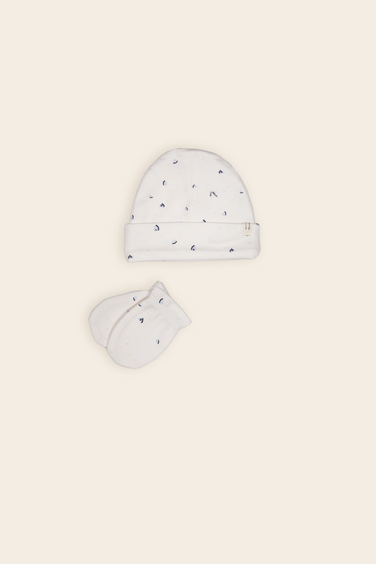 Hat & Scratch Mitts Set AOP Blue