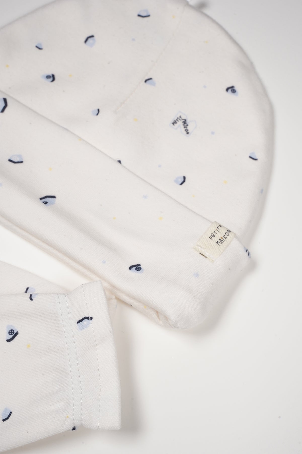 Hat & Scratch Mitts Set AOP Blue