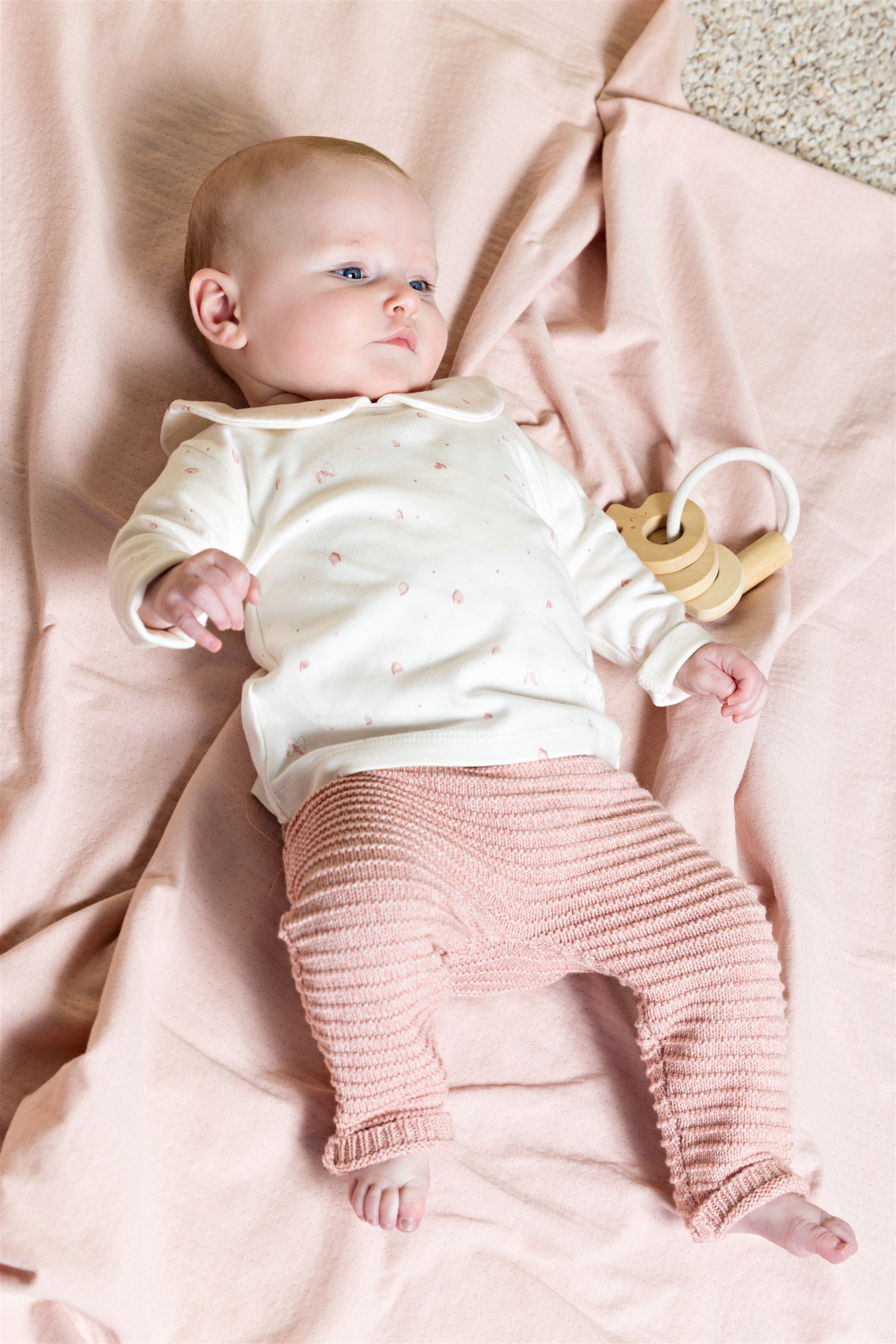 Baby Tshirt Round Collar Pink Print