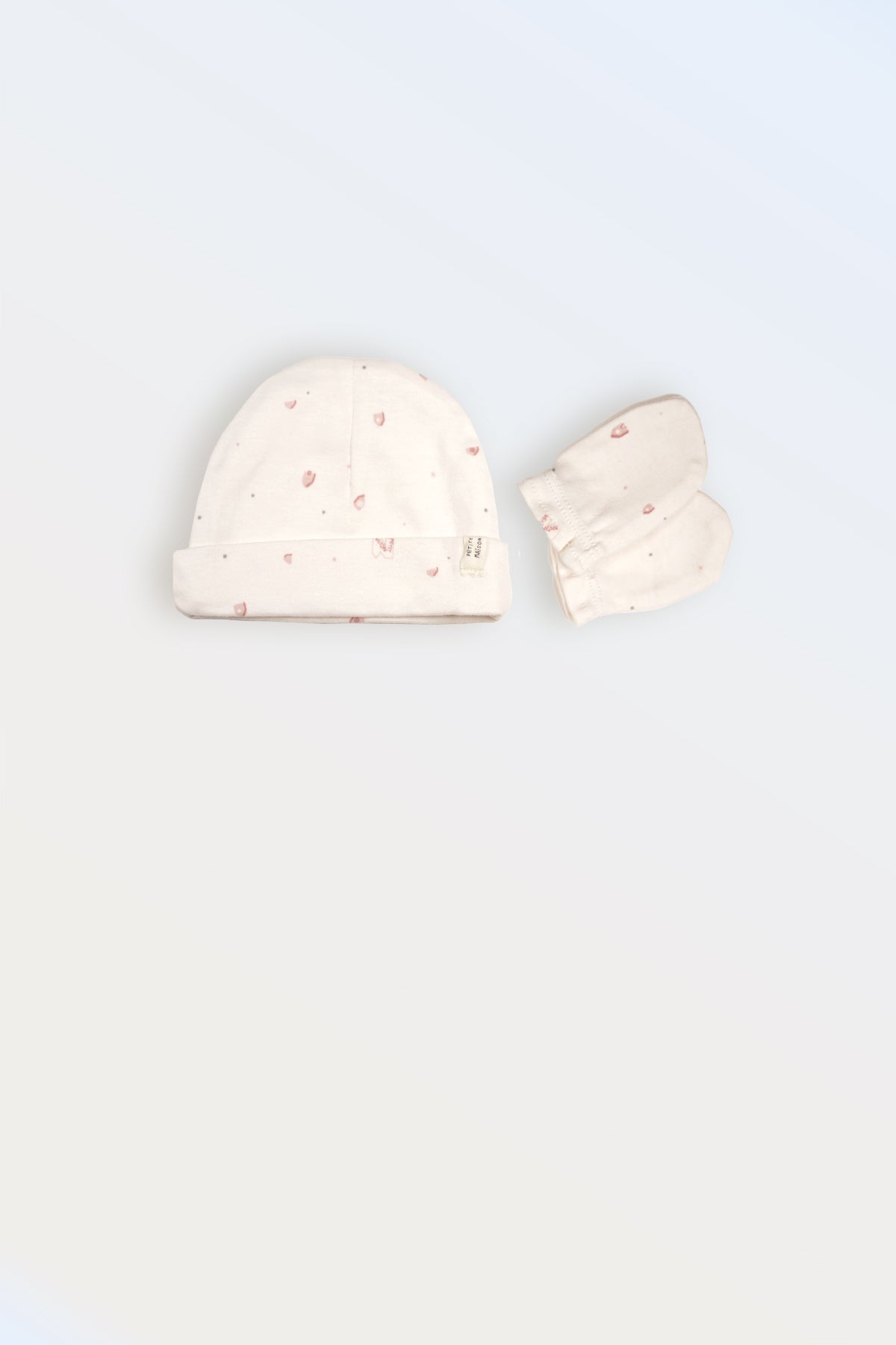 Baby Hat & Scratch Mitts Set Pink