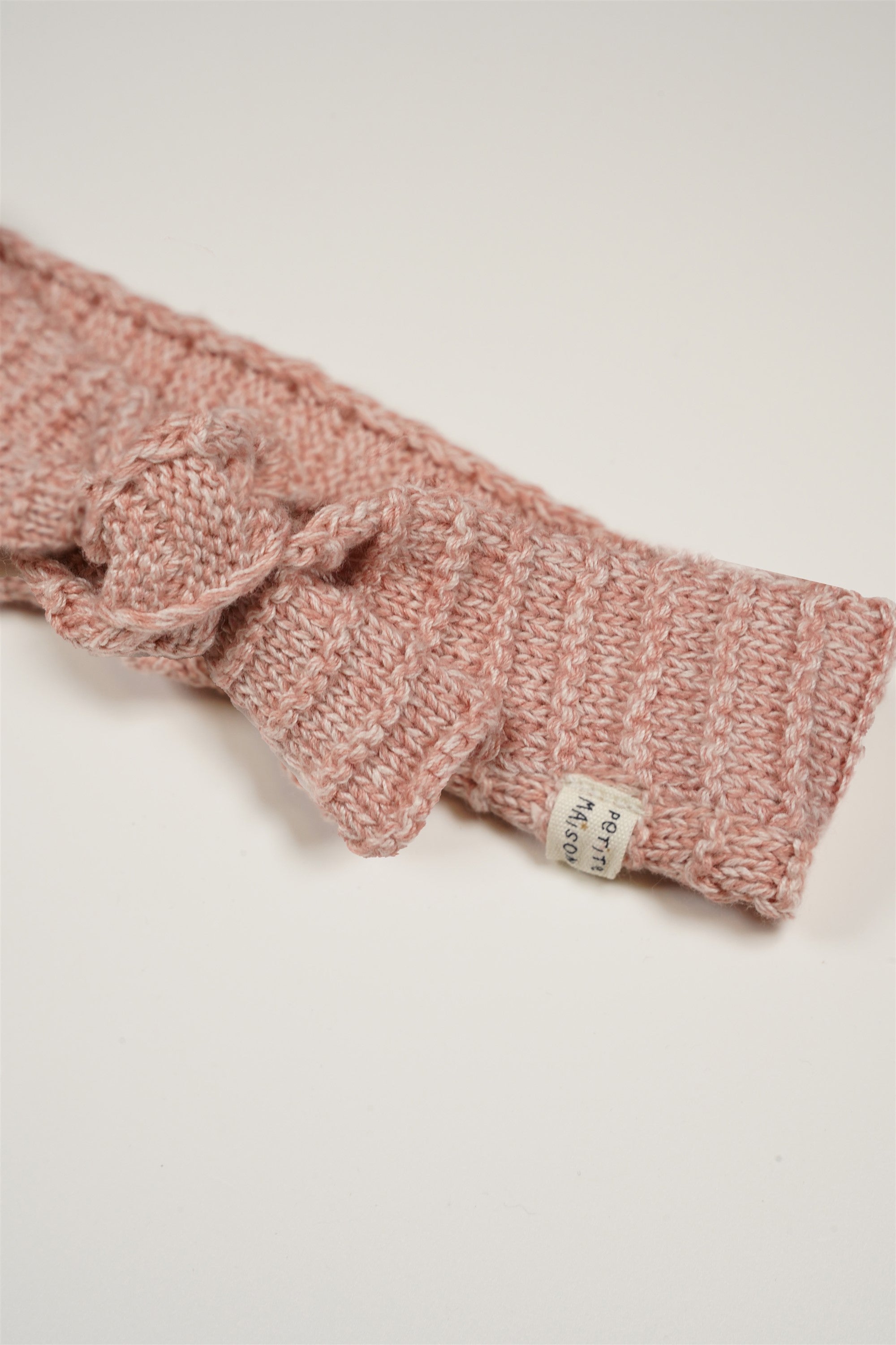 Baby Knitted Bow Headband Pink