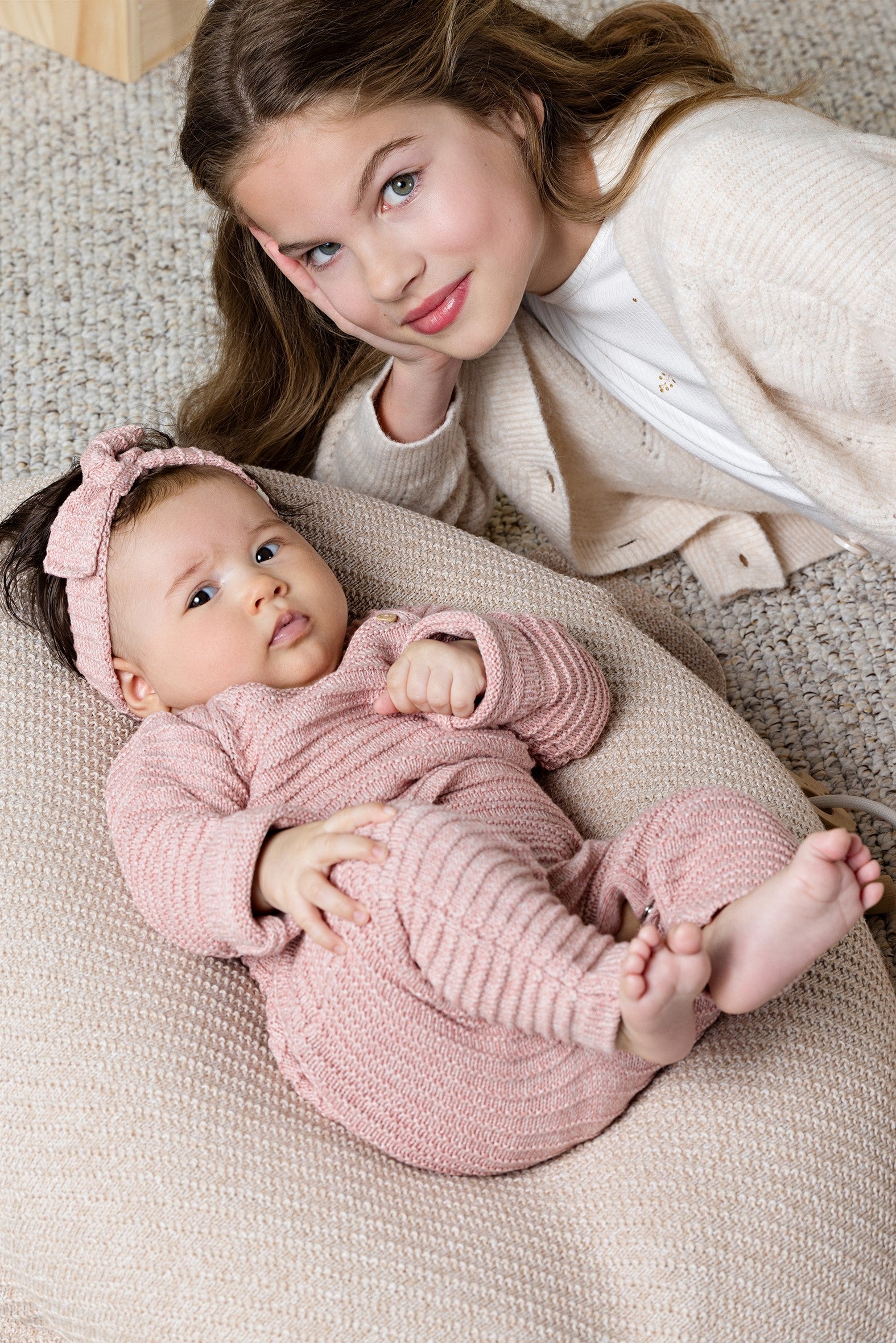 Baby Knitted Bow Headband Pink