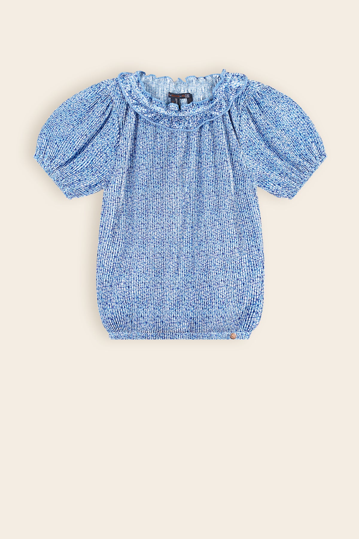 Kessa Pleated Floral Top Blue