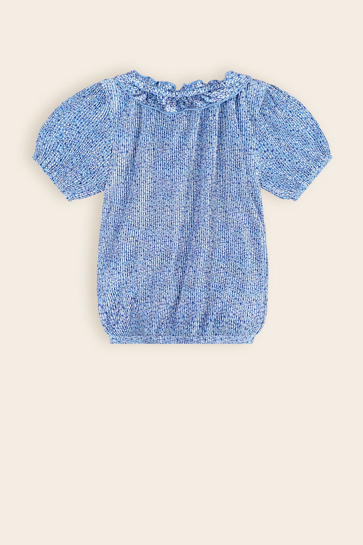 Kessa Pleated Floral Top Blue