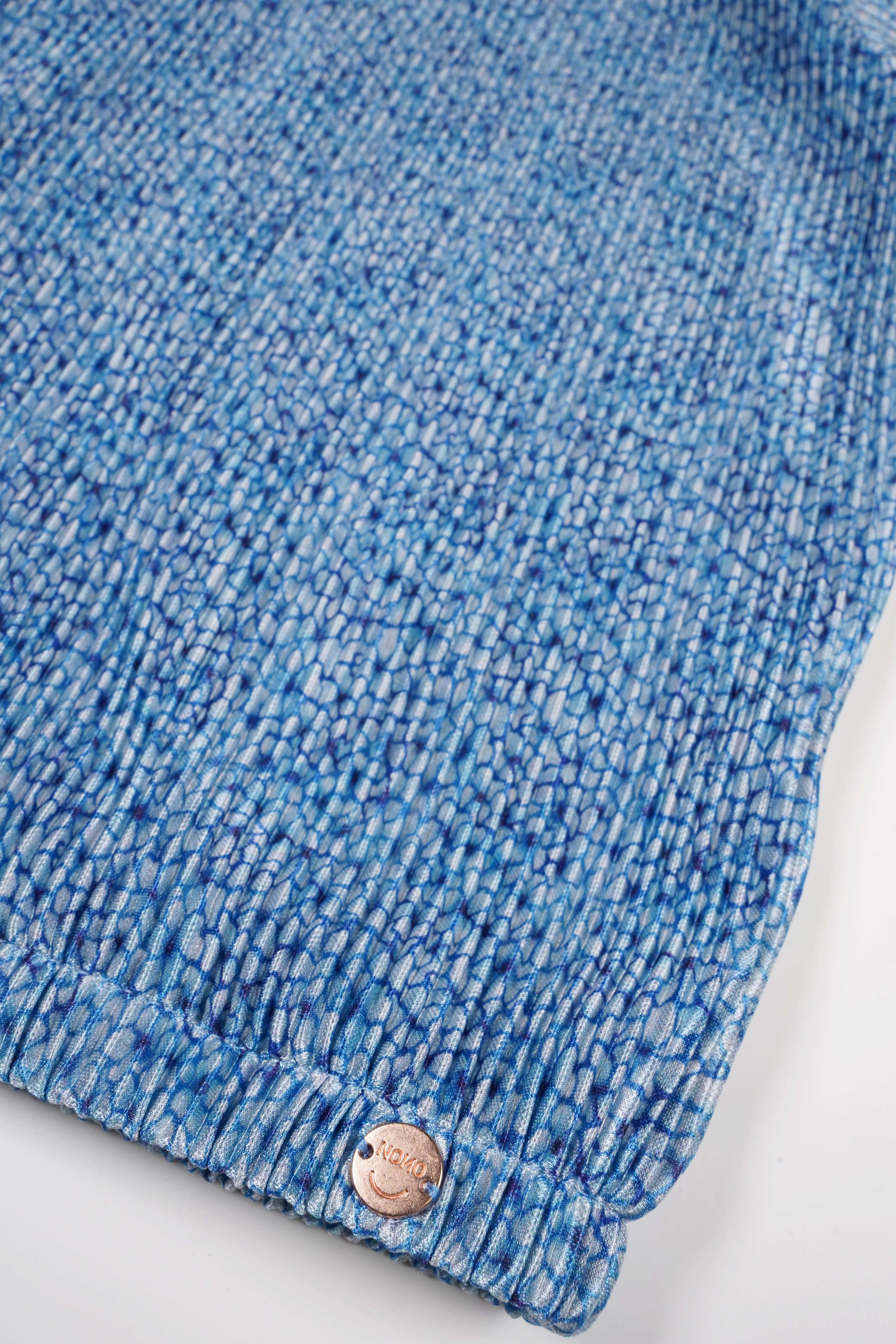 Kessa Pleated Floral Top Blue