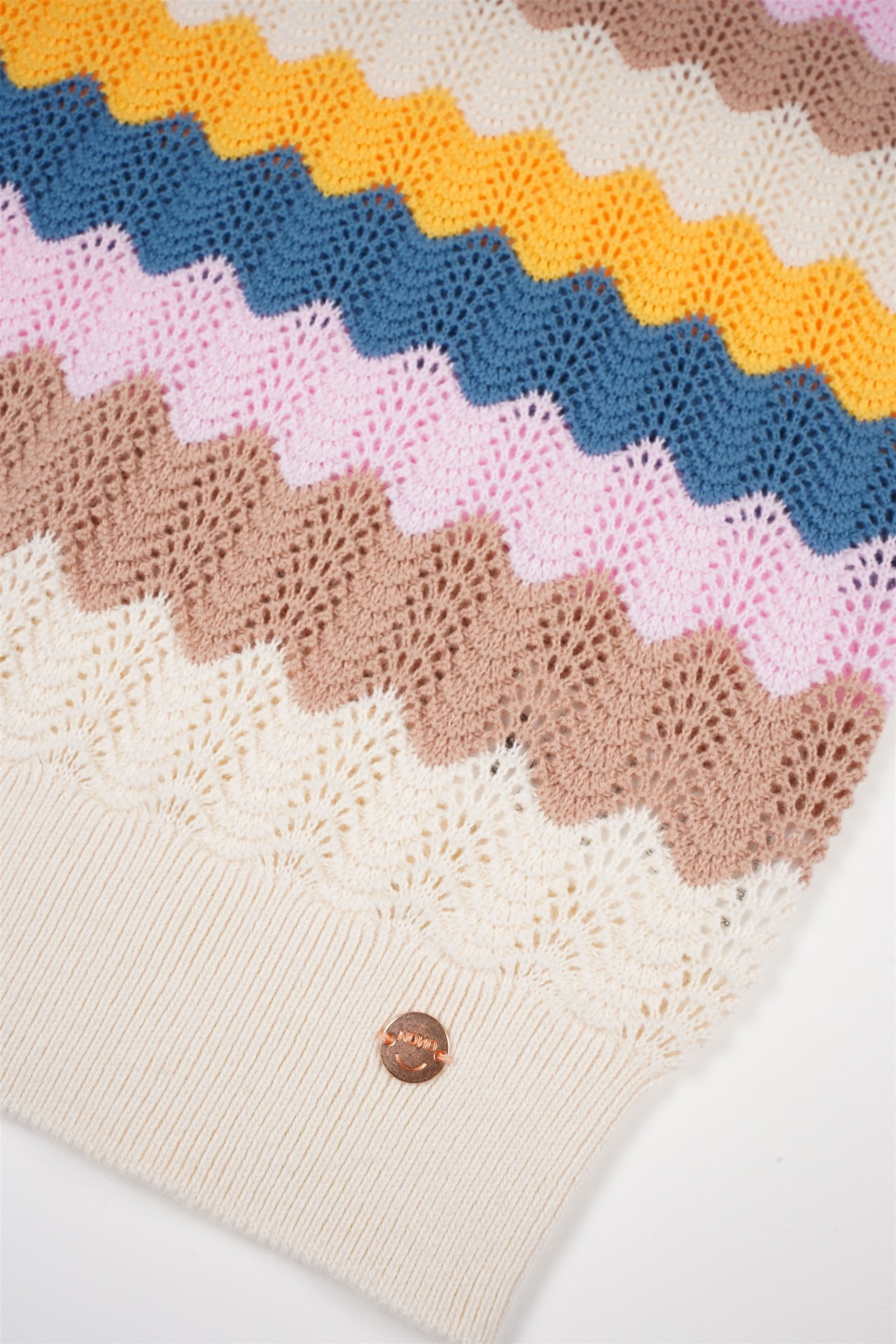 Kae Knitted Ajour Top Multicolor Pearled Ivory