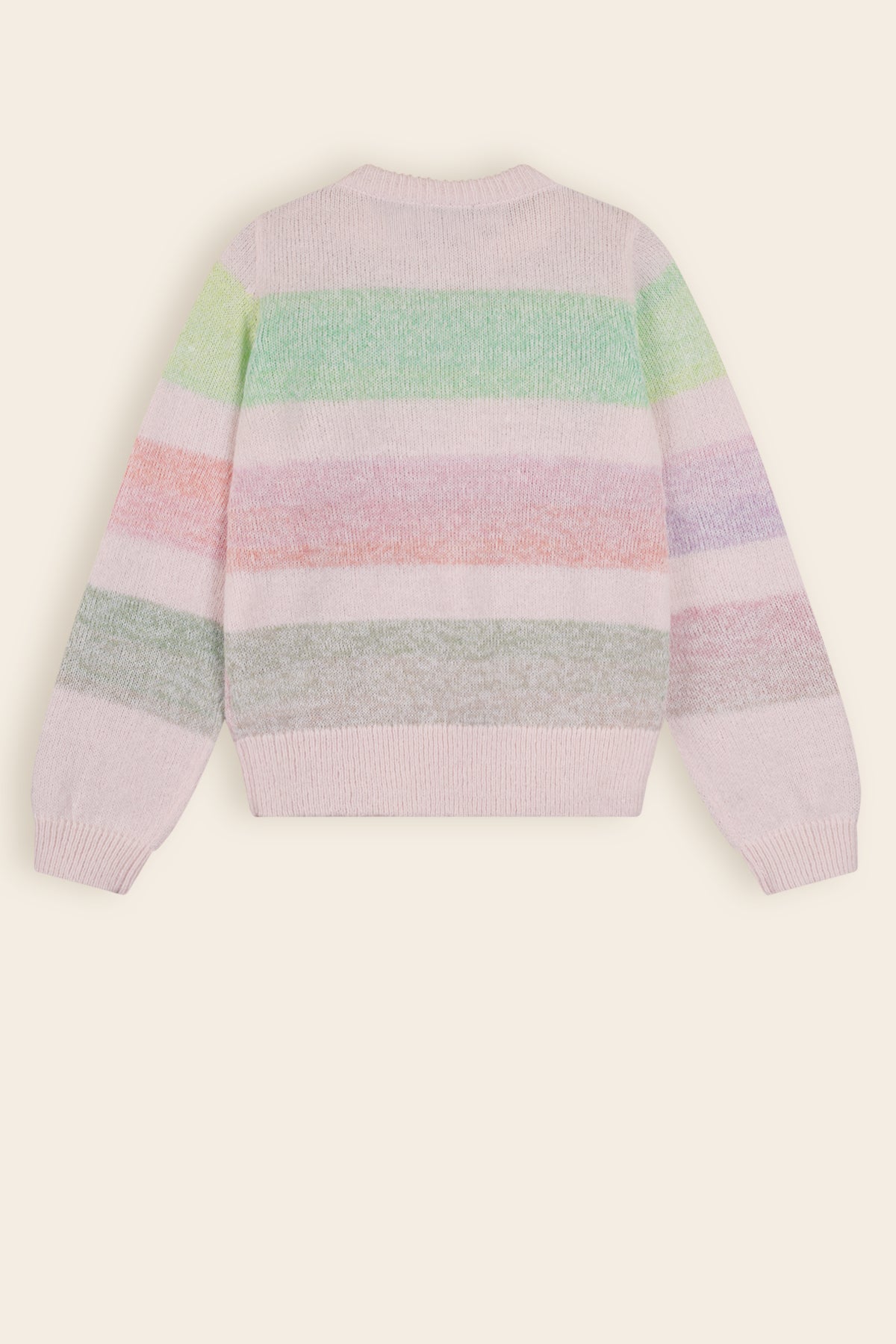 Kemmy Gradient Striped Knitted Sweater Multicolor Cotton Candy