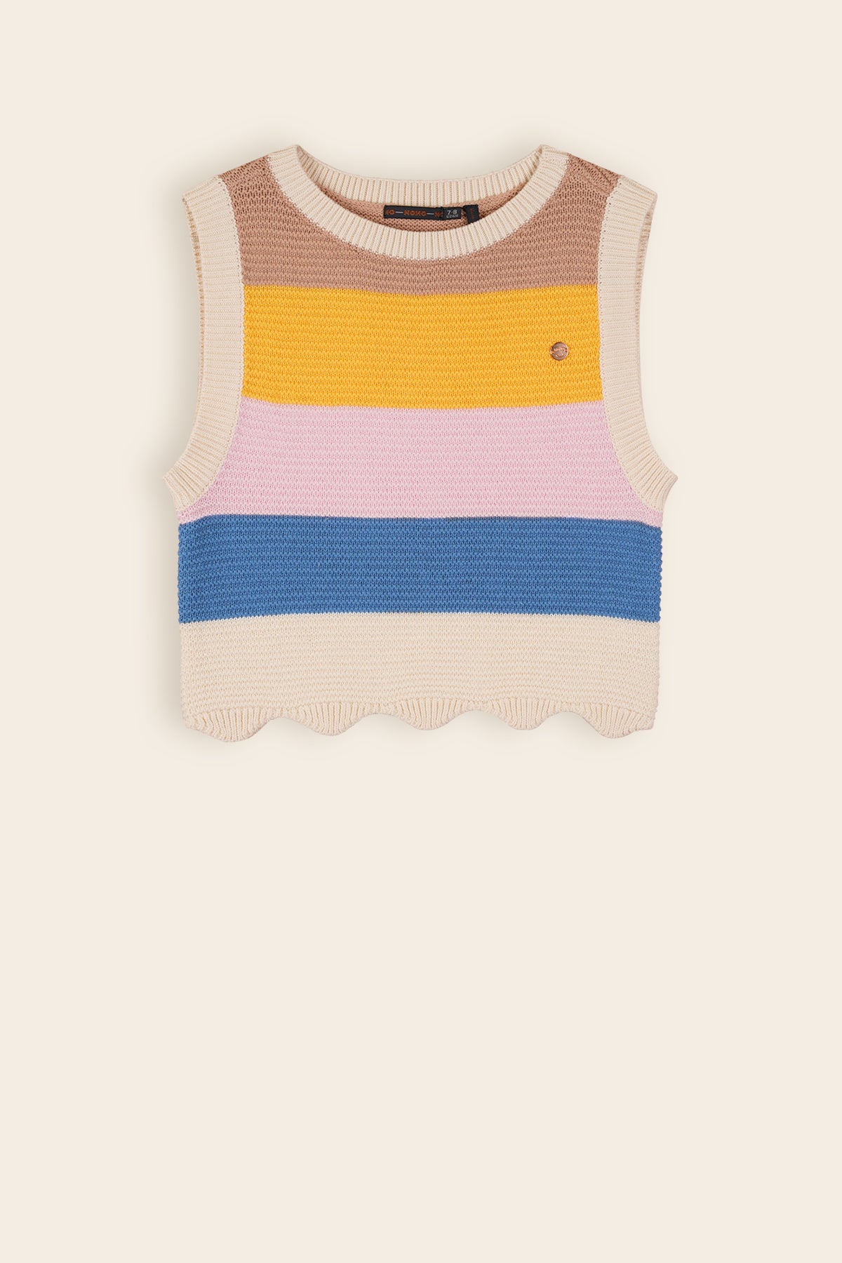 Kosmic Ajour Knitted Crop Top Multicolor Pearled Ivory