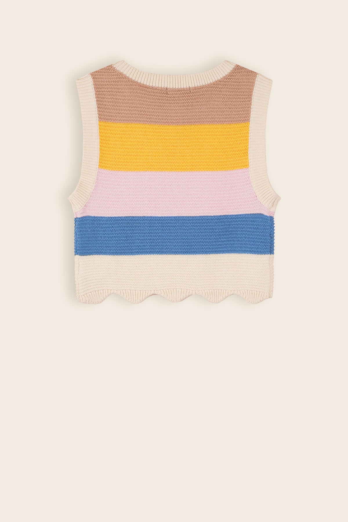 Kosmic Ajour Knitted Crop Top Multicolor Pearled Ivory