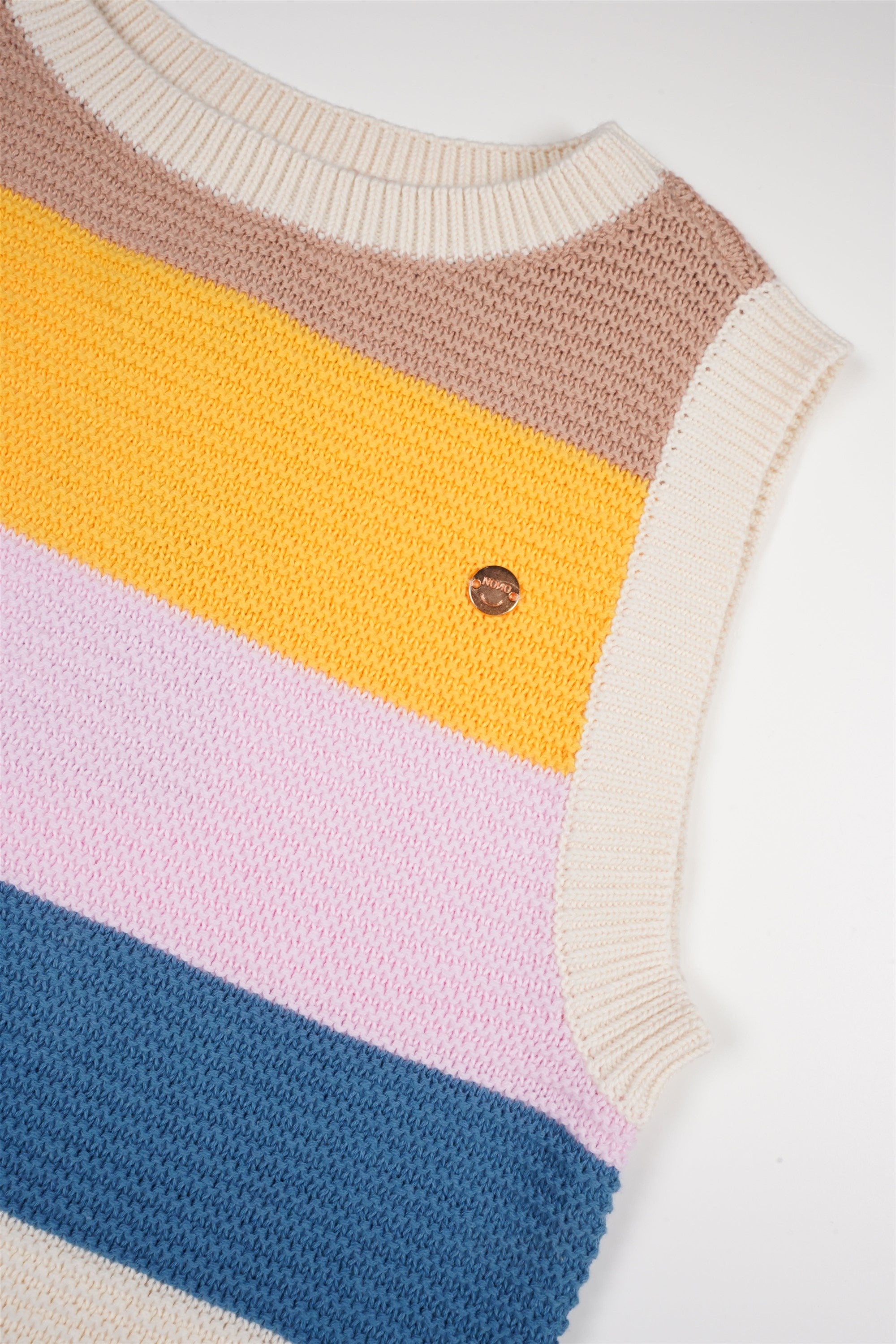 Kosmic Ajour Knitted Crop Top Multicolor Pearled Ivory