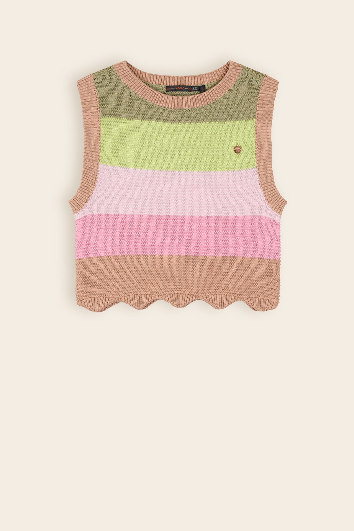 Kosmic Ajour Knitted Crop Top Multicolor Sand Blush