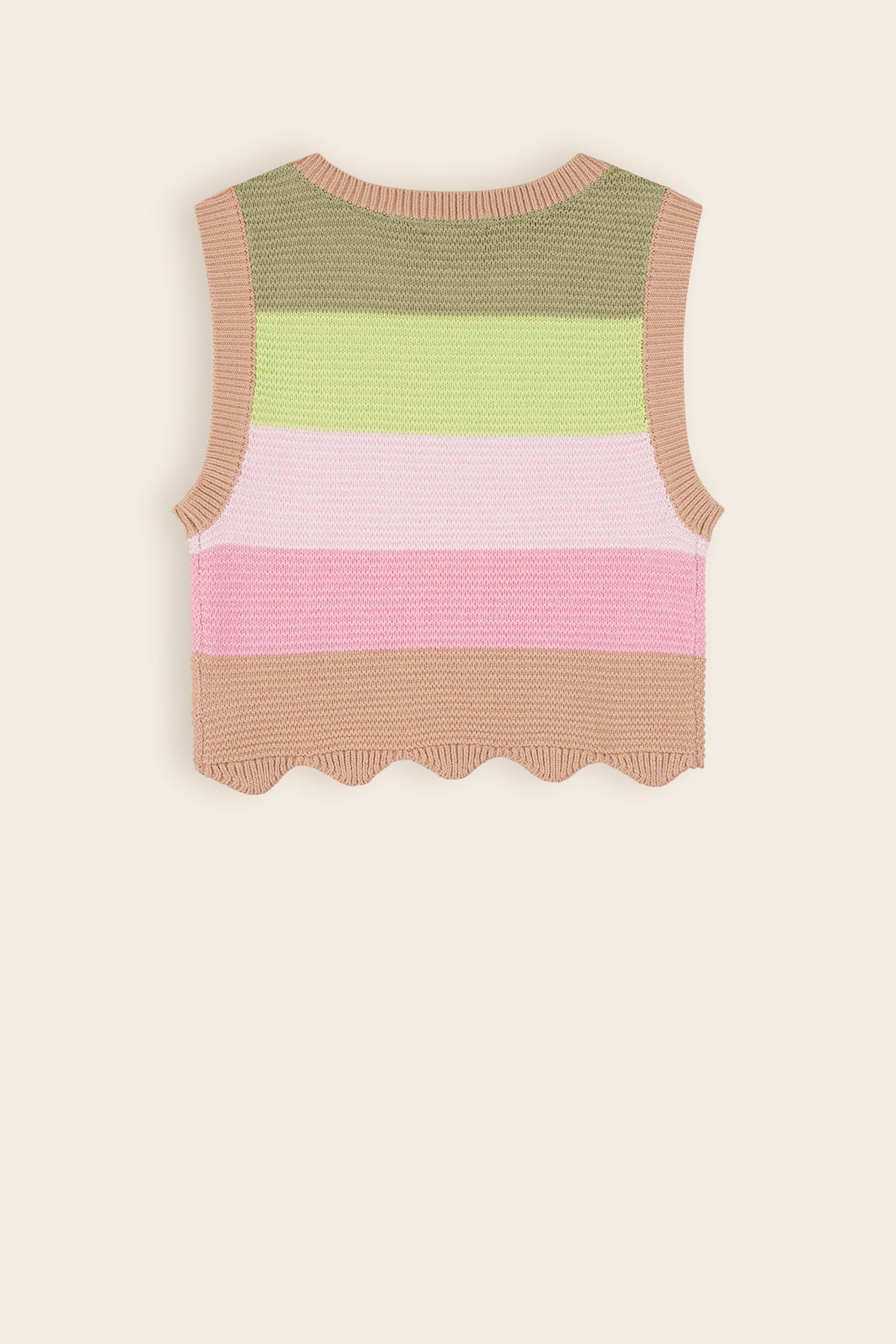 Kosmic Ajour Knitted Crop Top Multicolor Sand Blush
