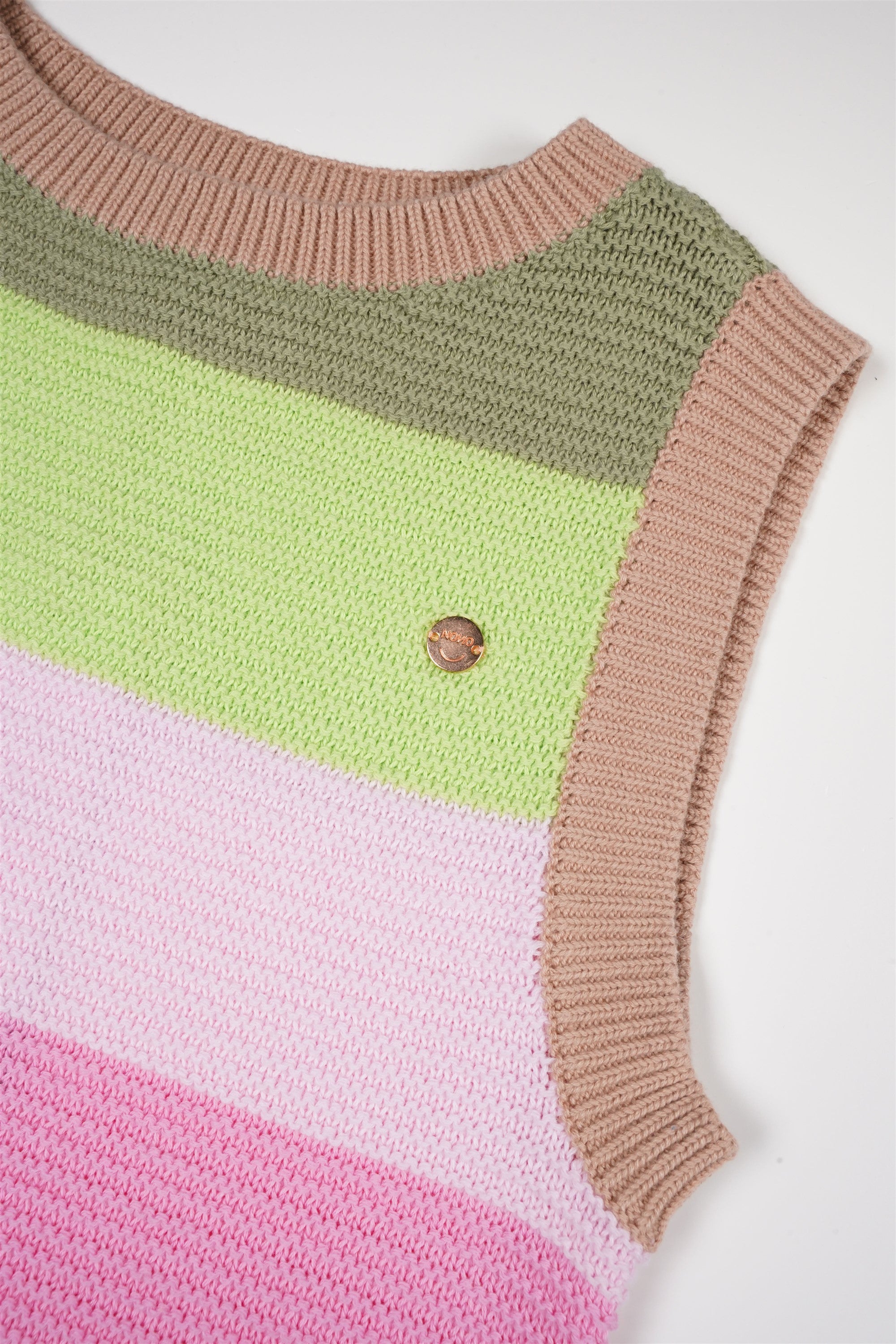 Kosmic Ajour Knitted Crop Top Multicolor Sand Blush