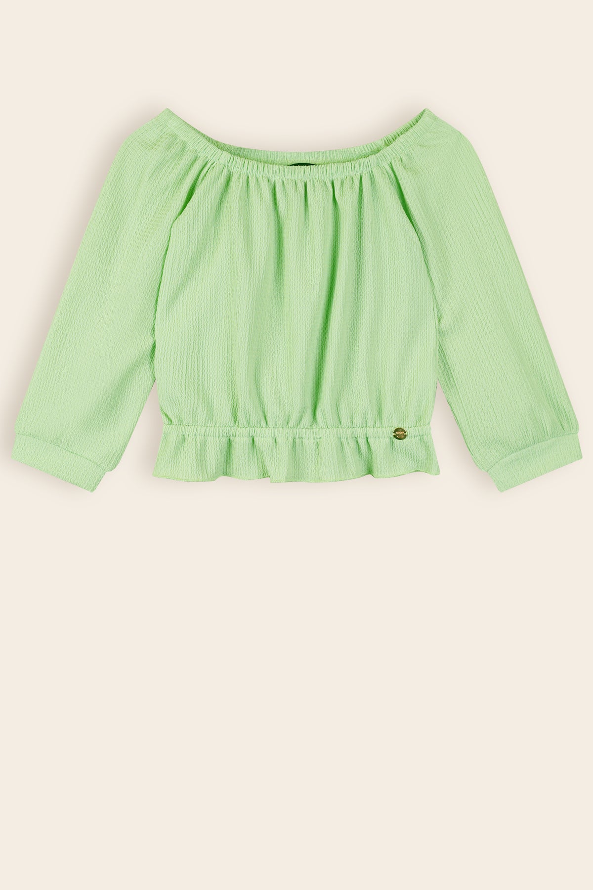 Knew Boat Neck Jersey Top Green