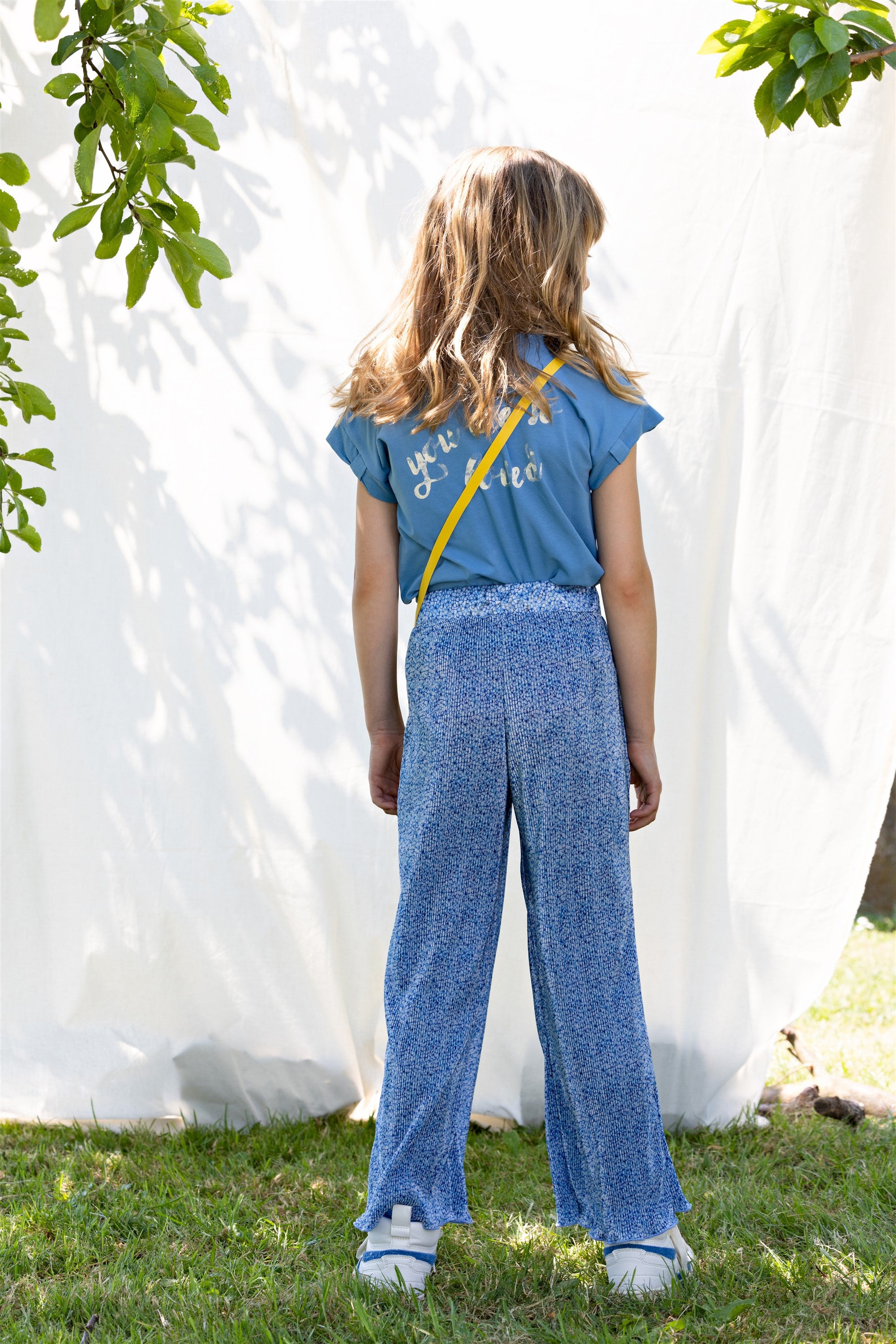 Sun Pleated Floral Culotte Blue