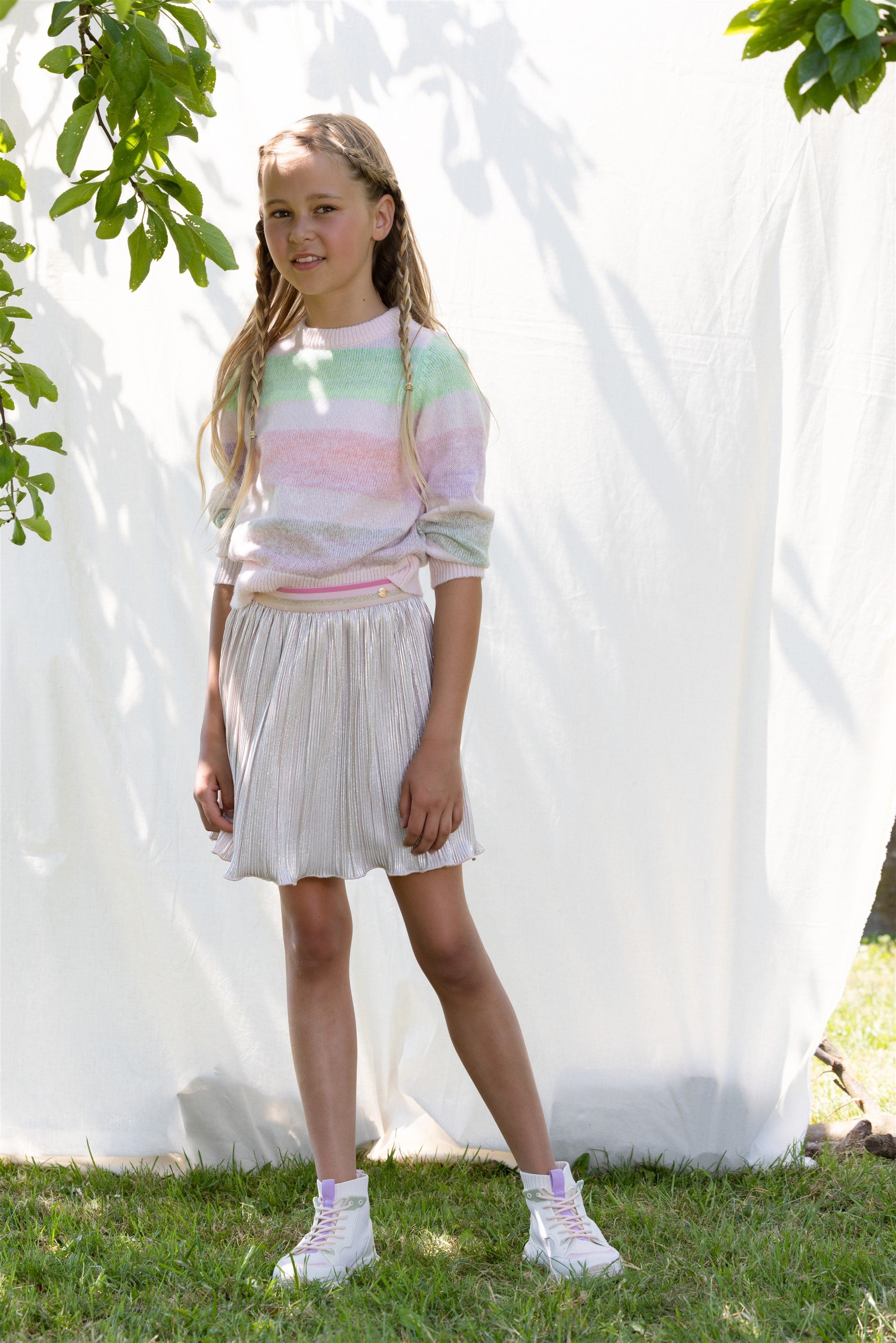 Nikki Pleated Gloss Skirt