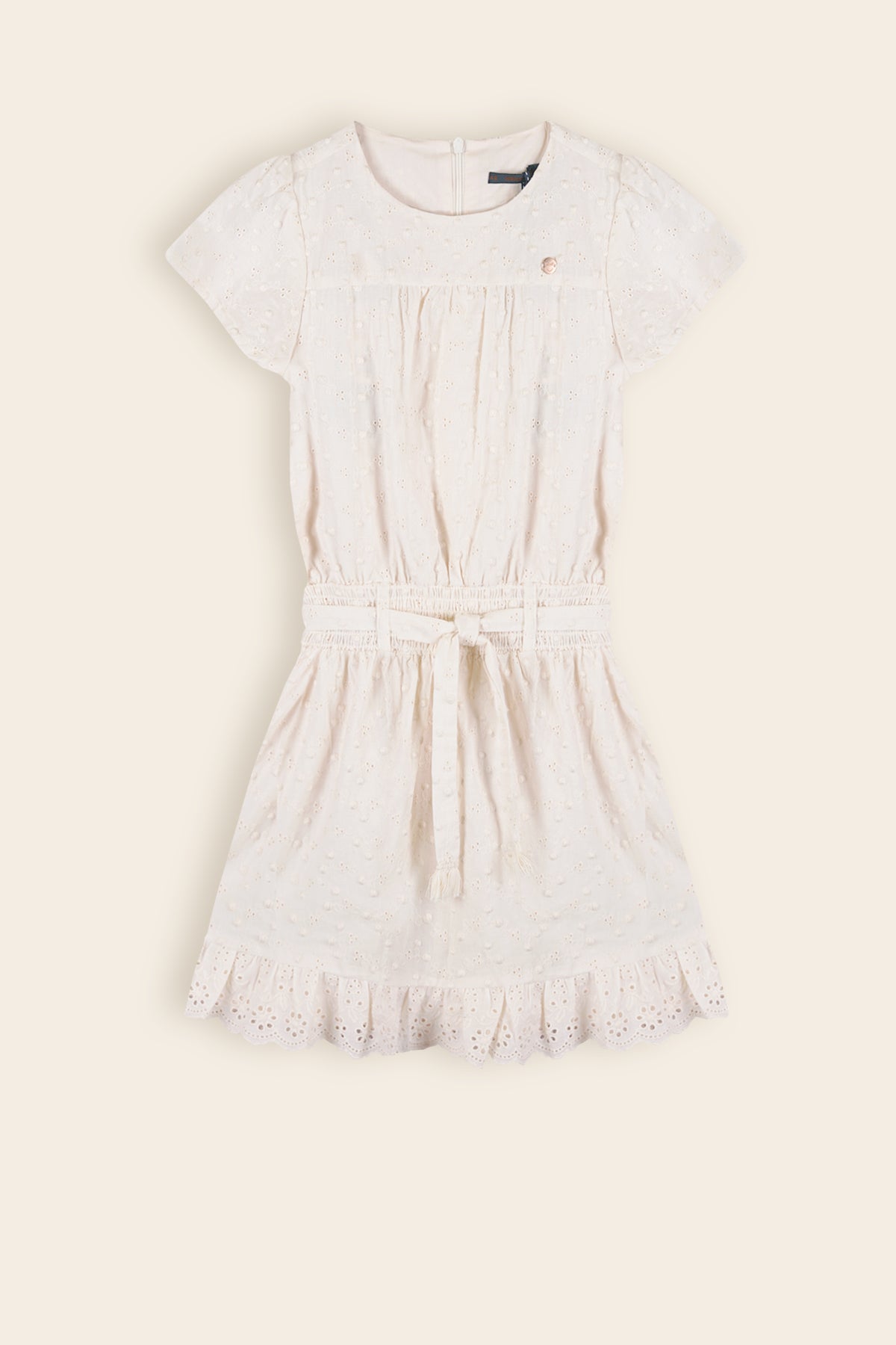 Miron Embroidery Anglaise Dress Ivory
