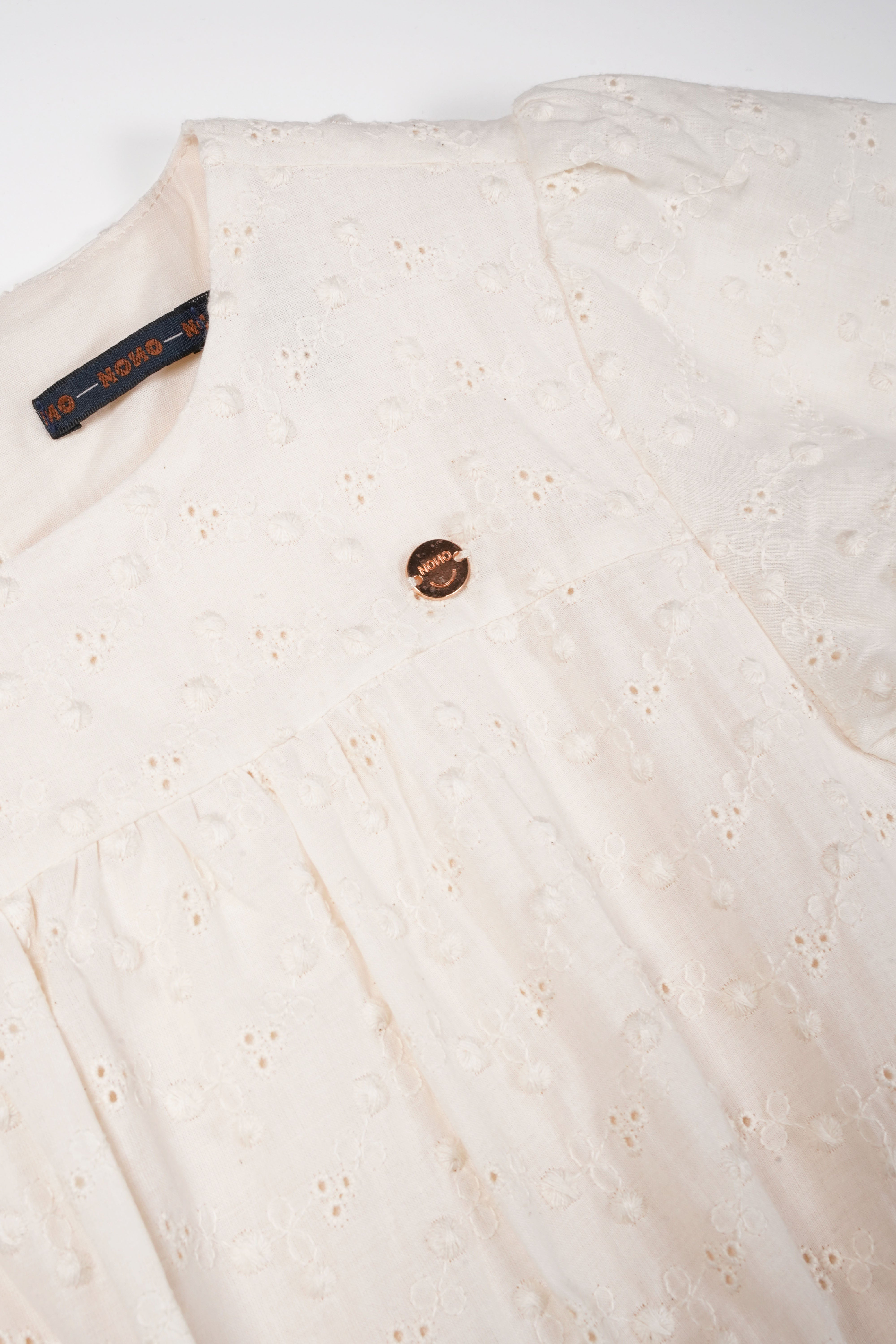 Miron Embroidery Anglaise Dress Ivory