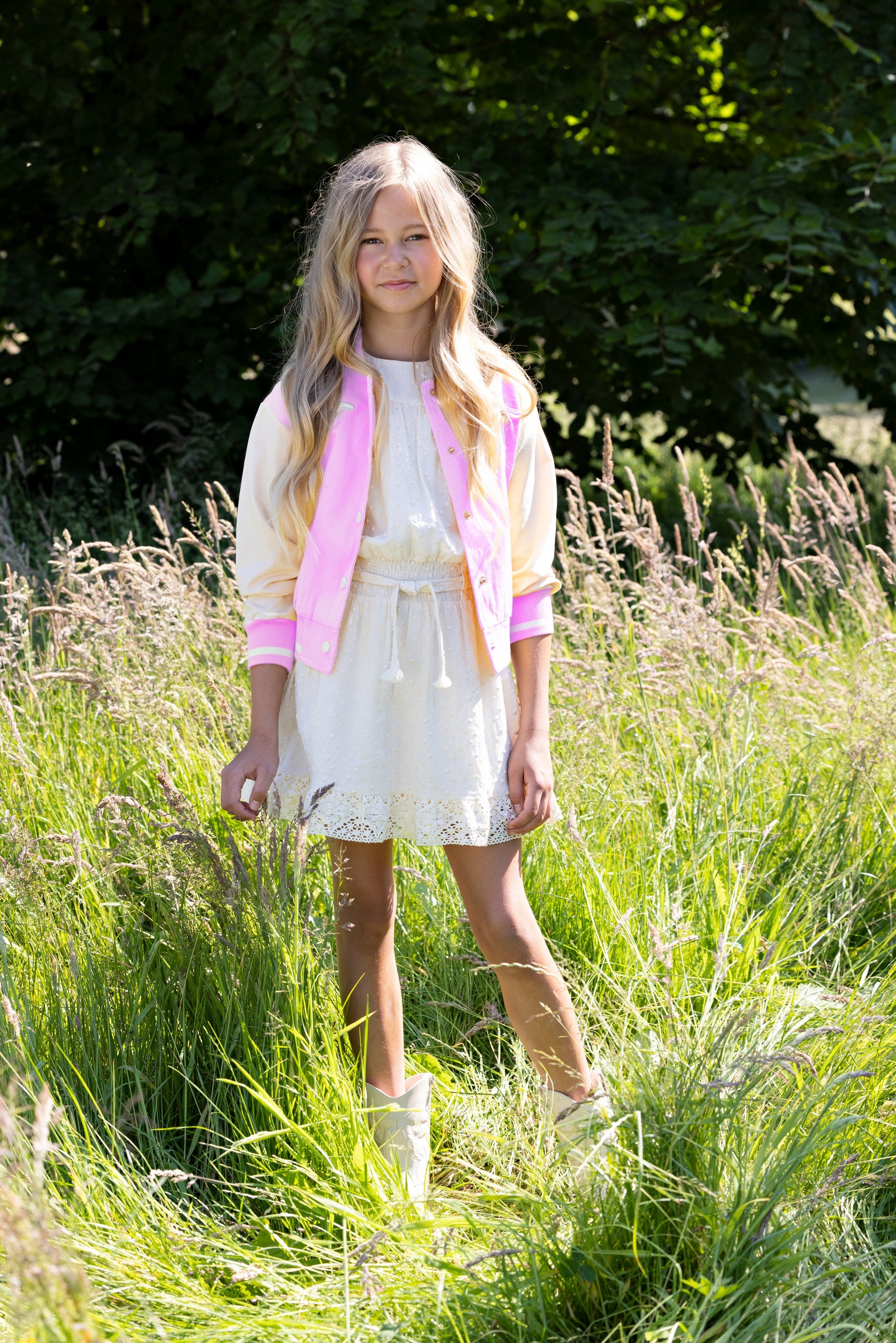 Miron Embroidery Anglaise Dress Ivory