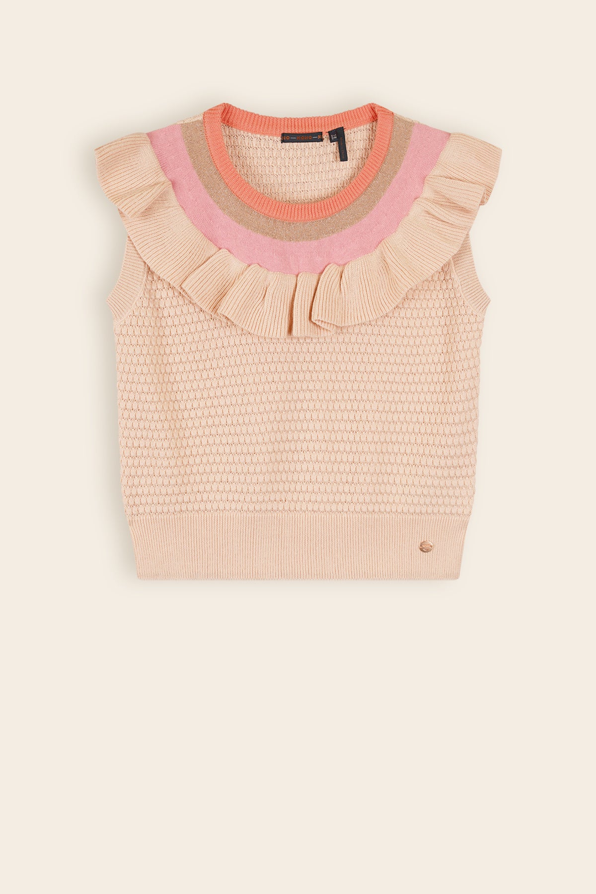 Key Knitted Sleeveless Top Ivory