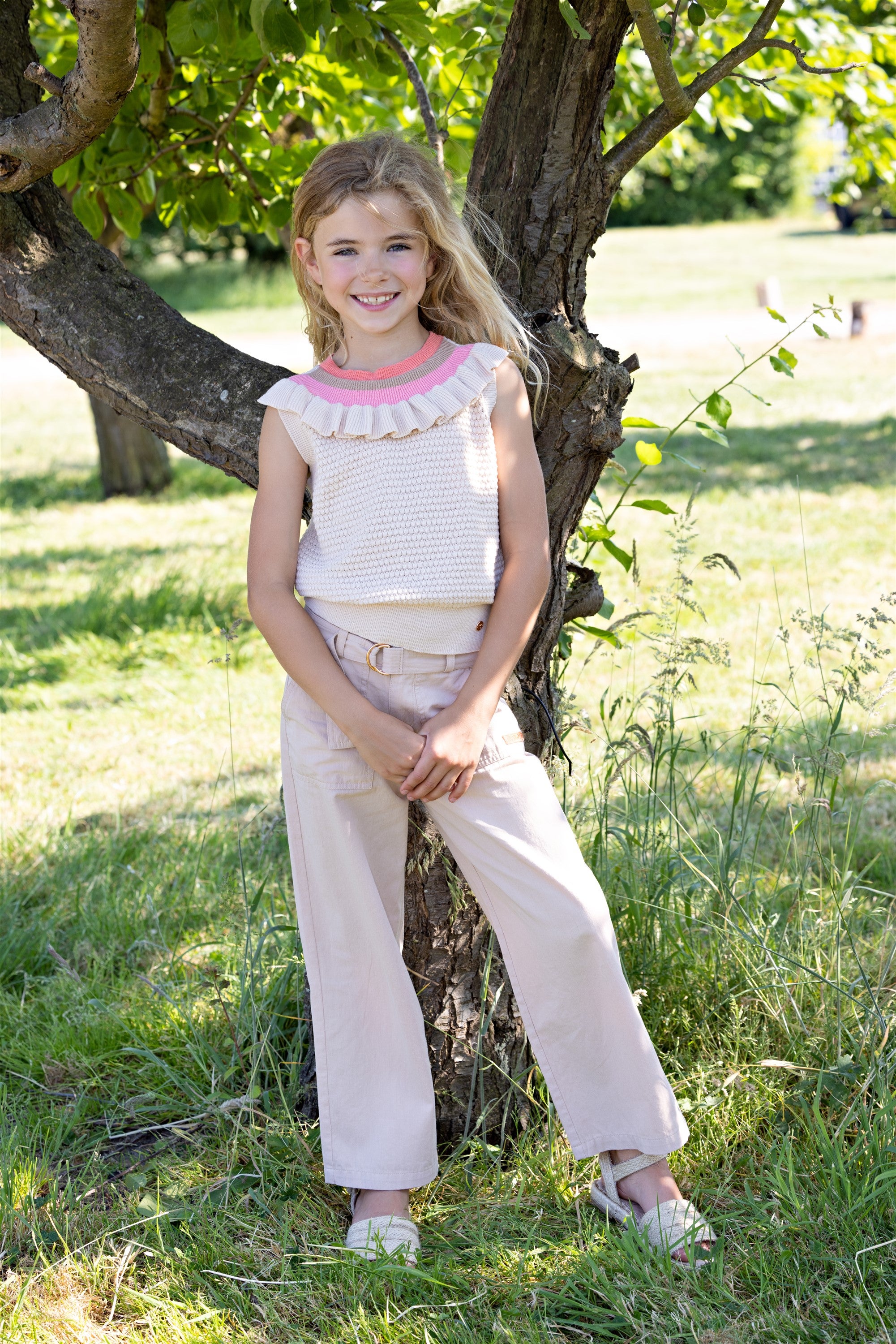 Key Knitted Sleeveless Top Ivory