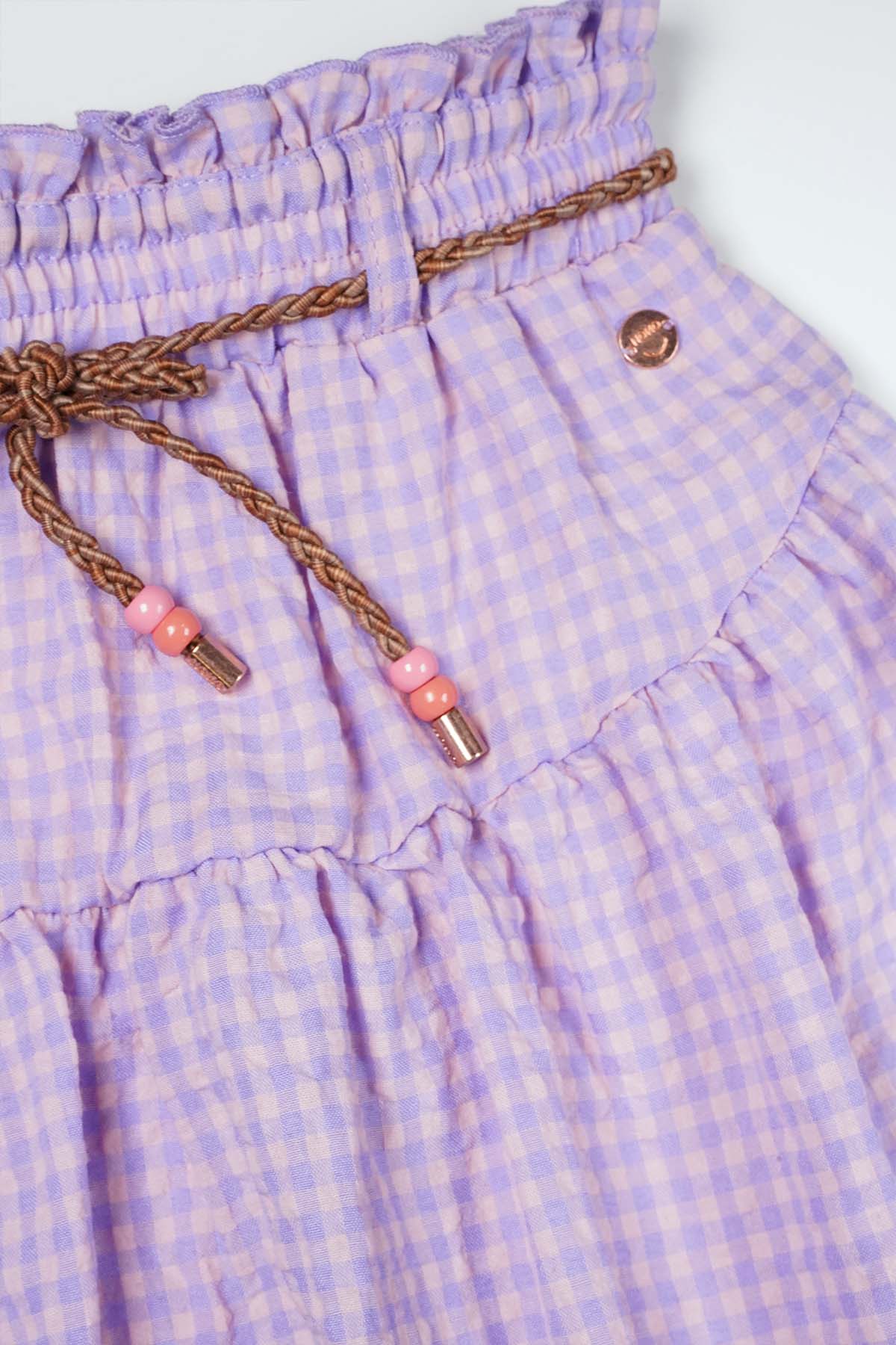 Nadia Pepita Check Skirt Lila