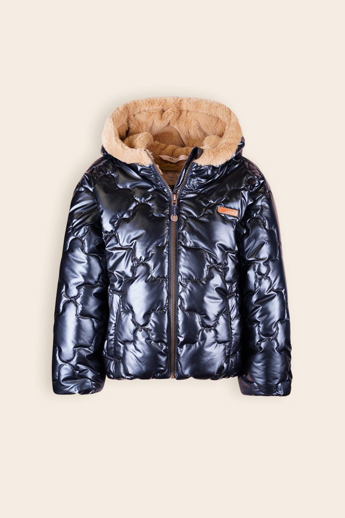 Bee Gestepte Winterjas met Capuchon Navy