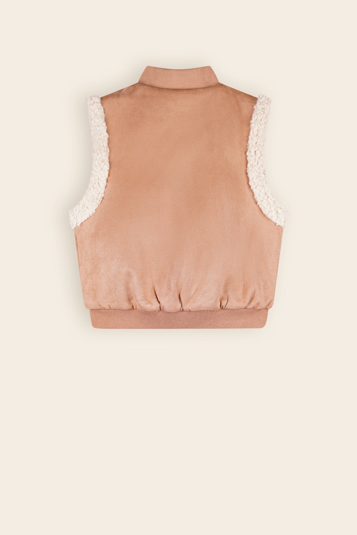 Kenna Reversible Gilet with Soft Fur & Suede Taupe