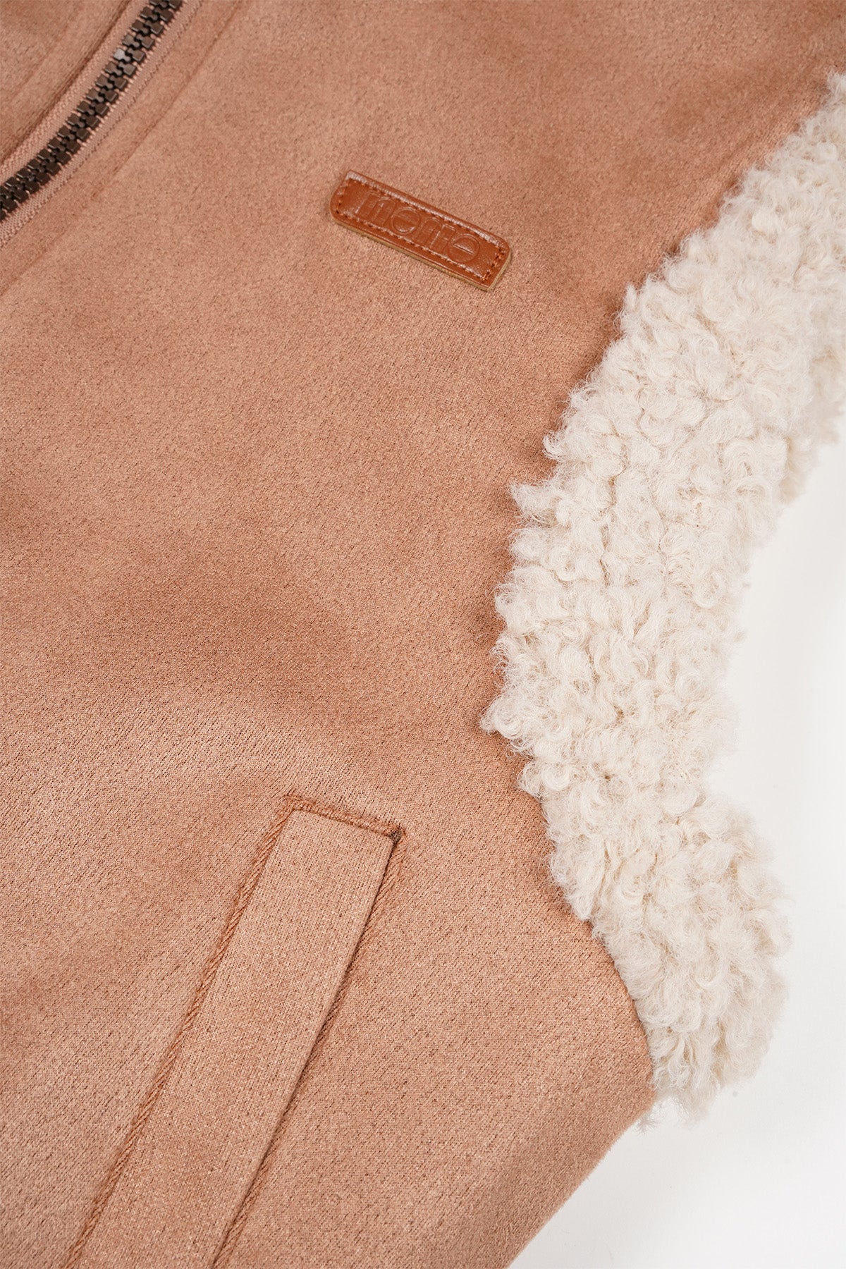 Kenna Reversible Gilet with Soft Fur & Suede Taupe