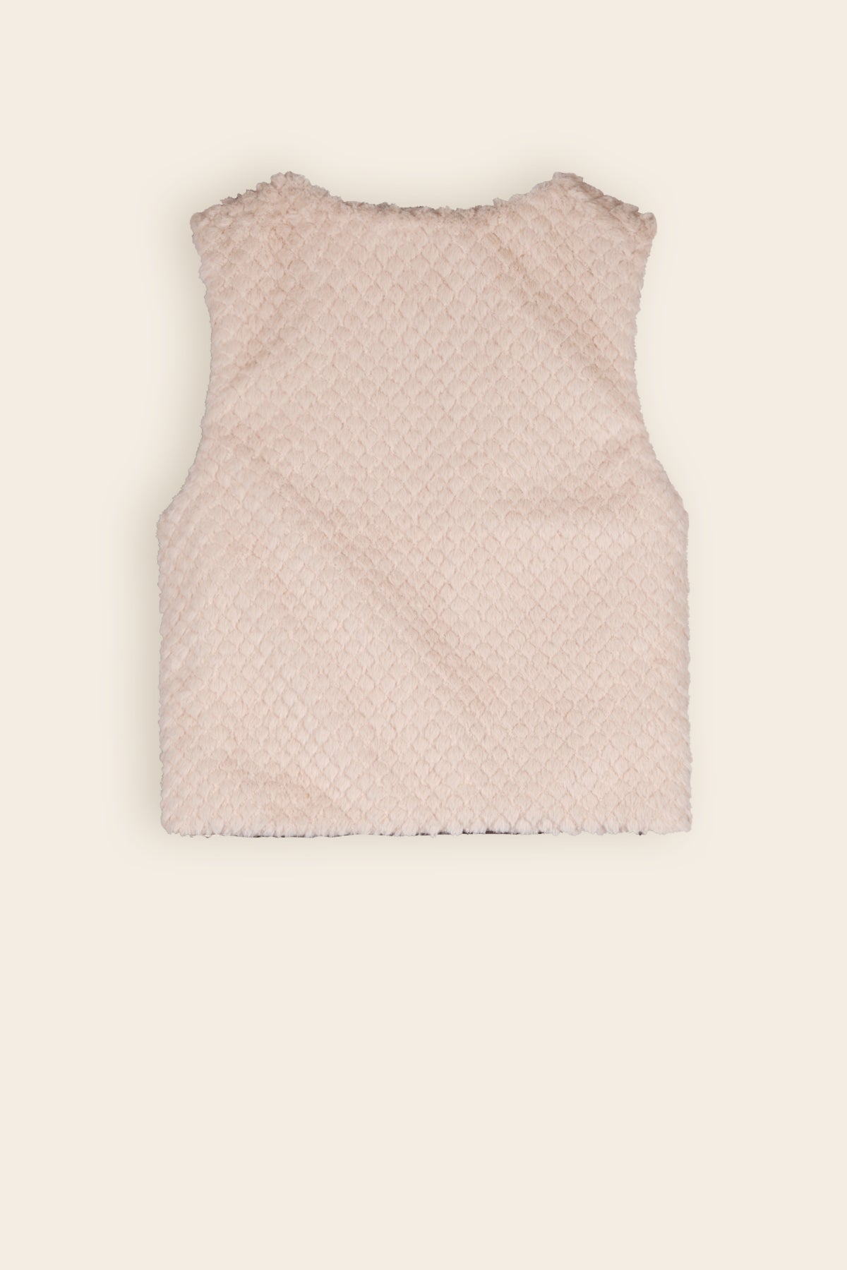 Kate Reversible Gilet with Fur & Fake Leather Ivory