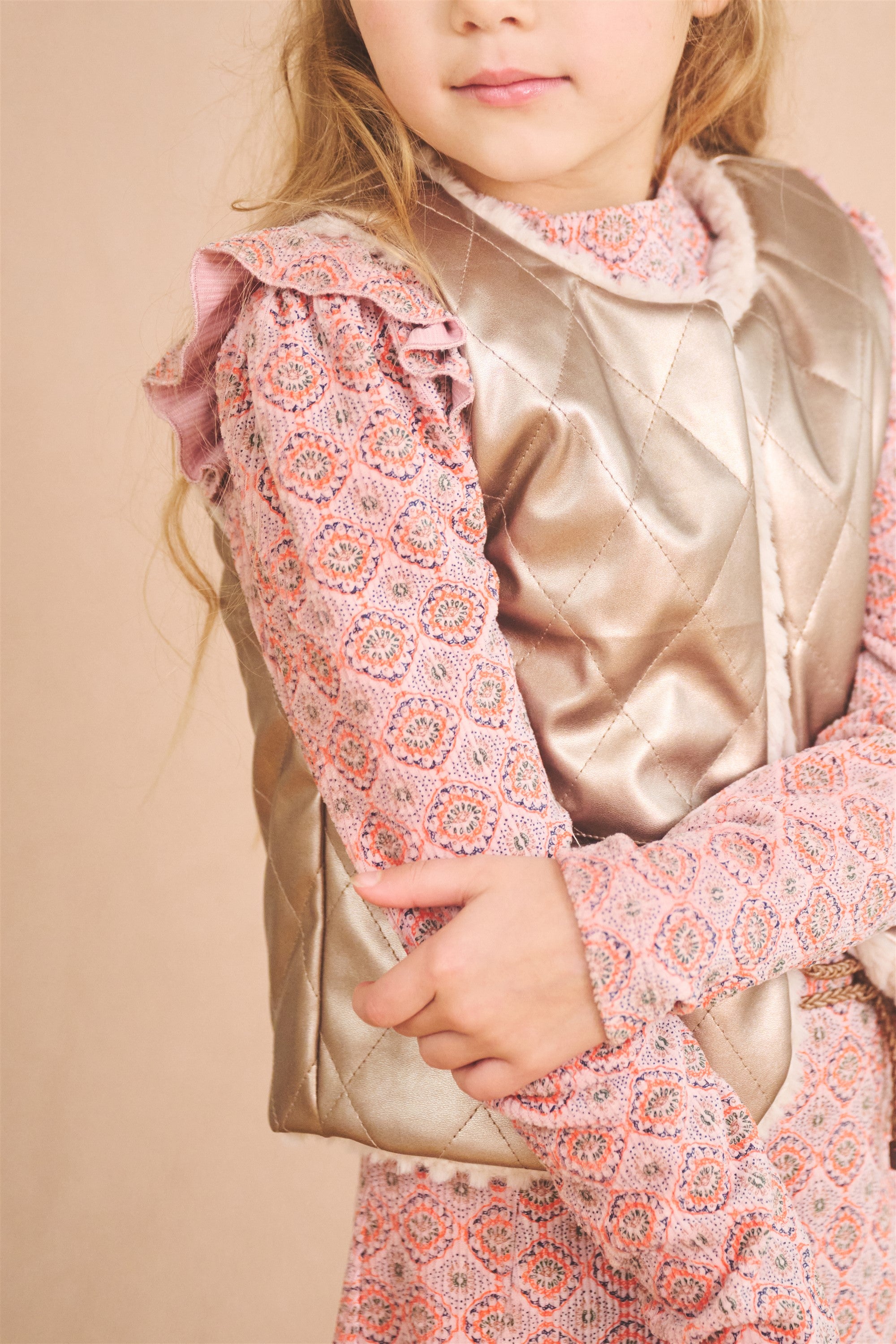 Kate Reversible Gilet with Fur & Fake Leather Ivory