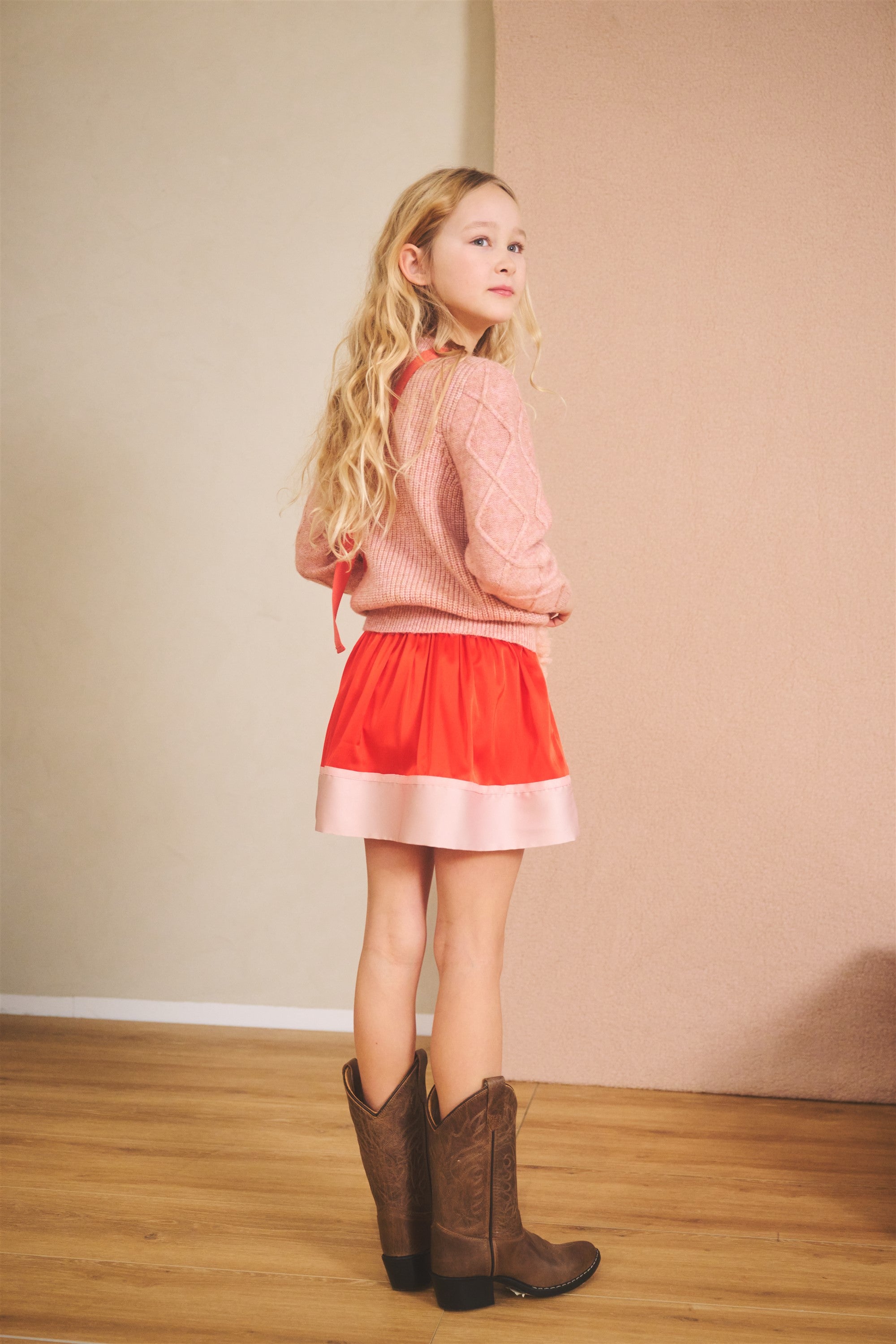 Keson Melange Knitted Sweater Soft Pink