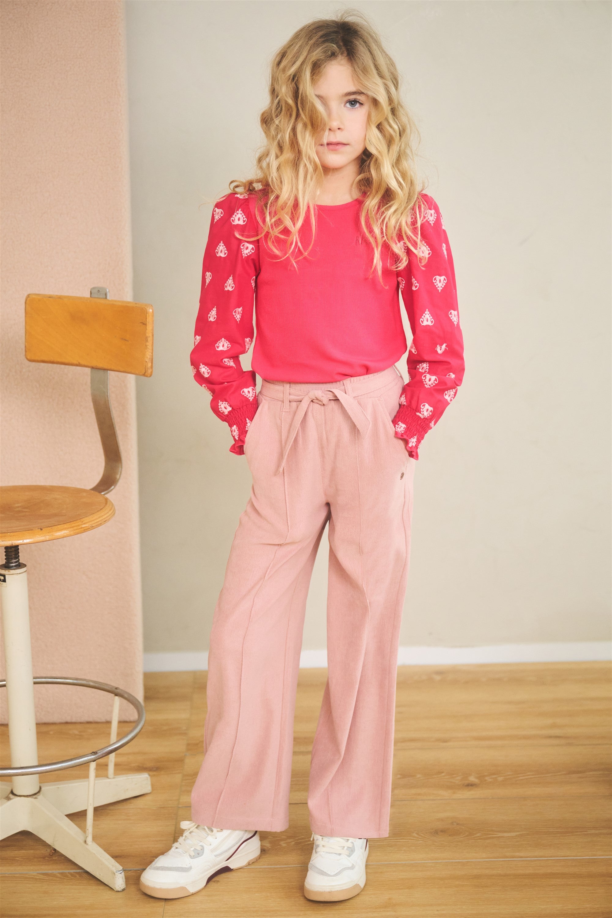 Sayla Twill Palazzo Pants Old Pink
